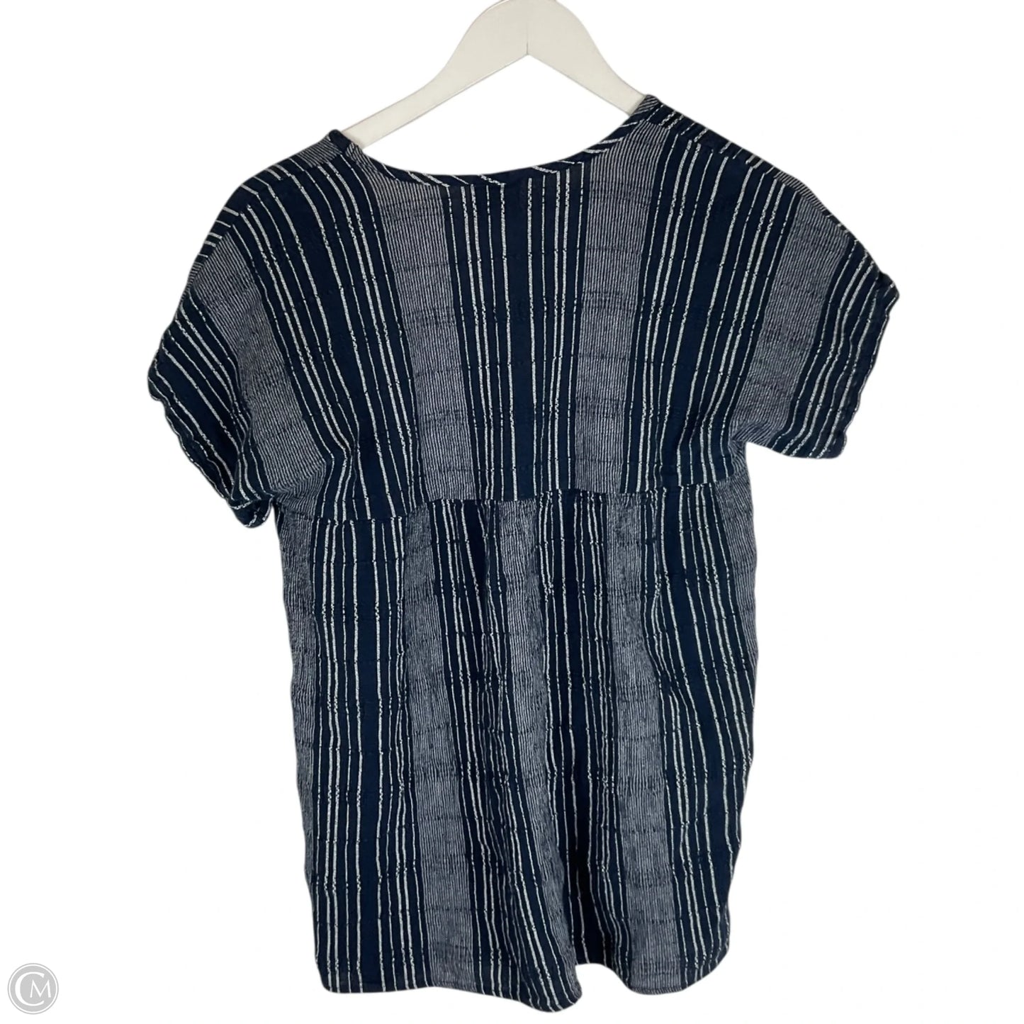 Top Short Sleeve By Hip In Navy, Size: S