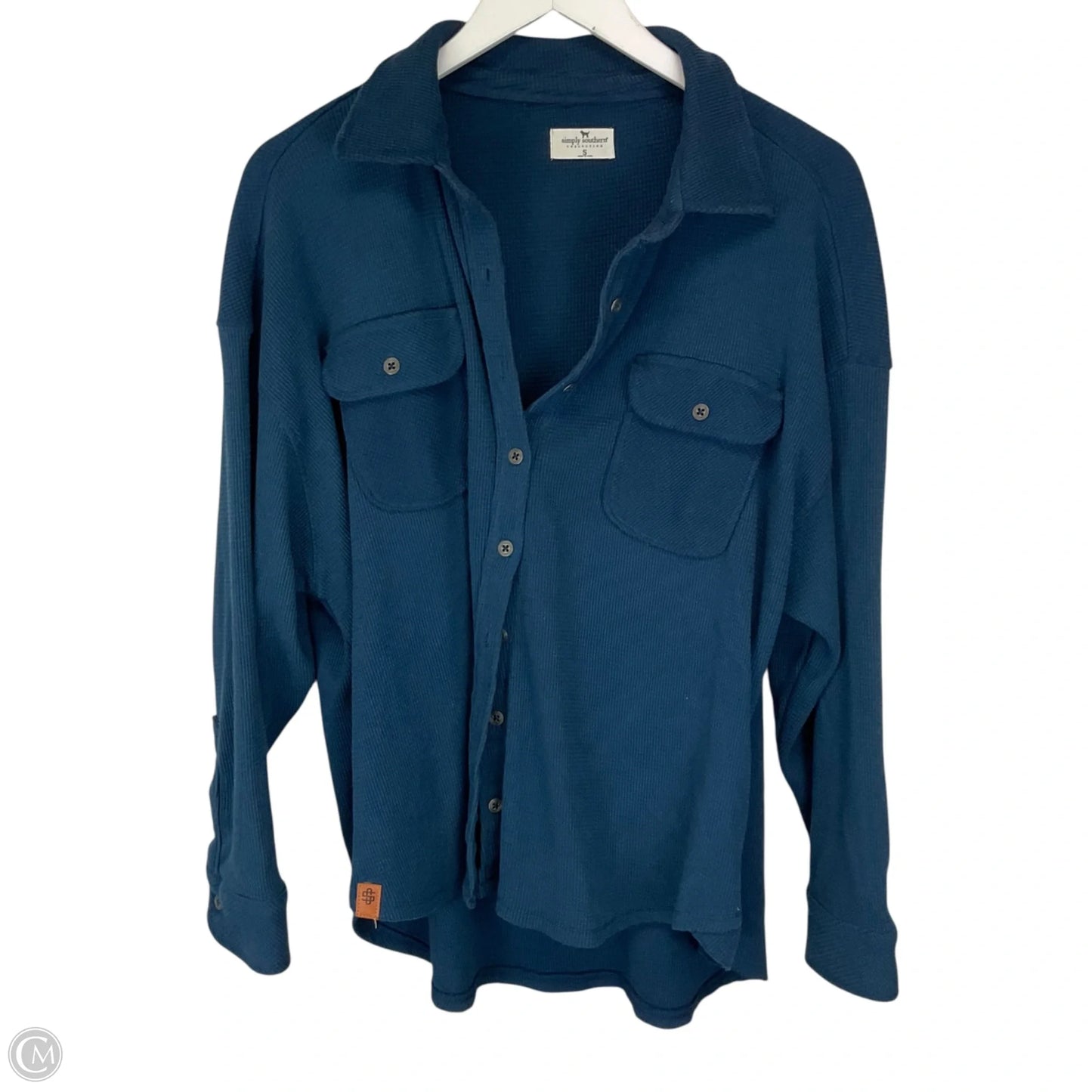 Top Long Sleeve By Simply Southern In Blue, Size: S