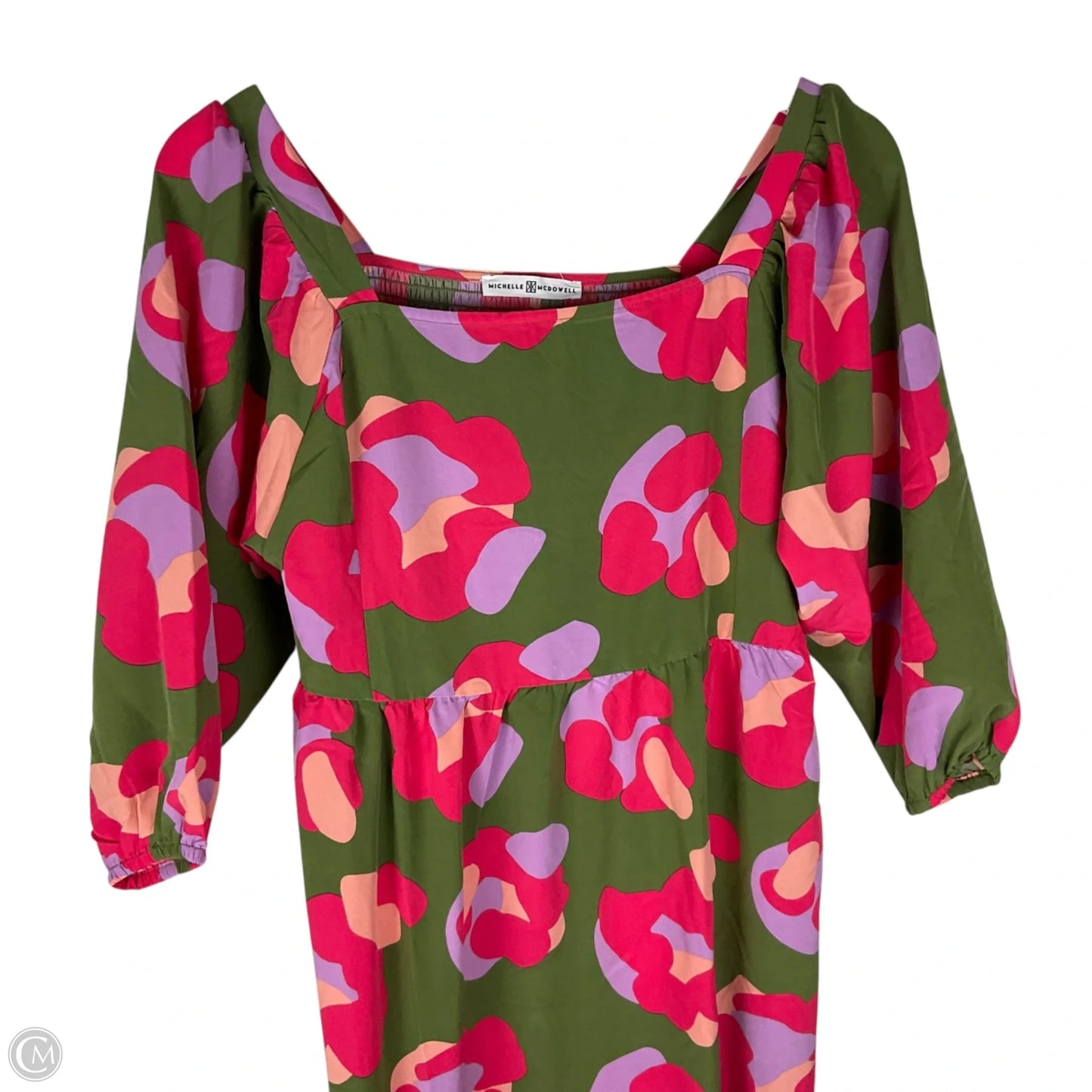 Dress Casual Midi By Cmc In Green & Red, Size: M