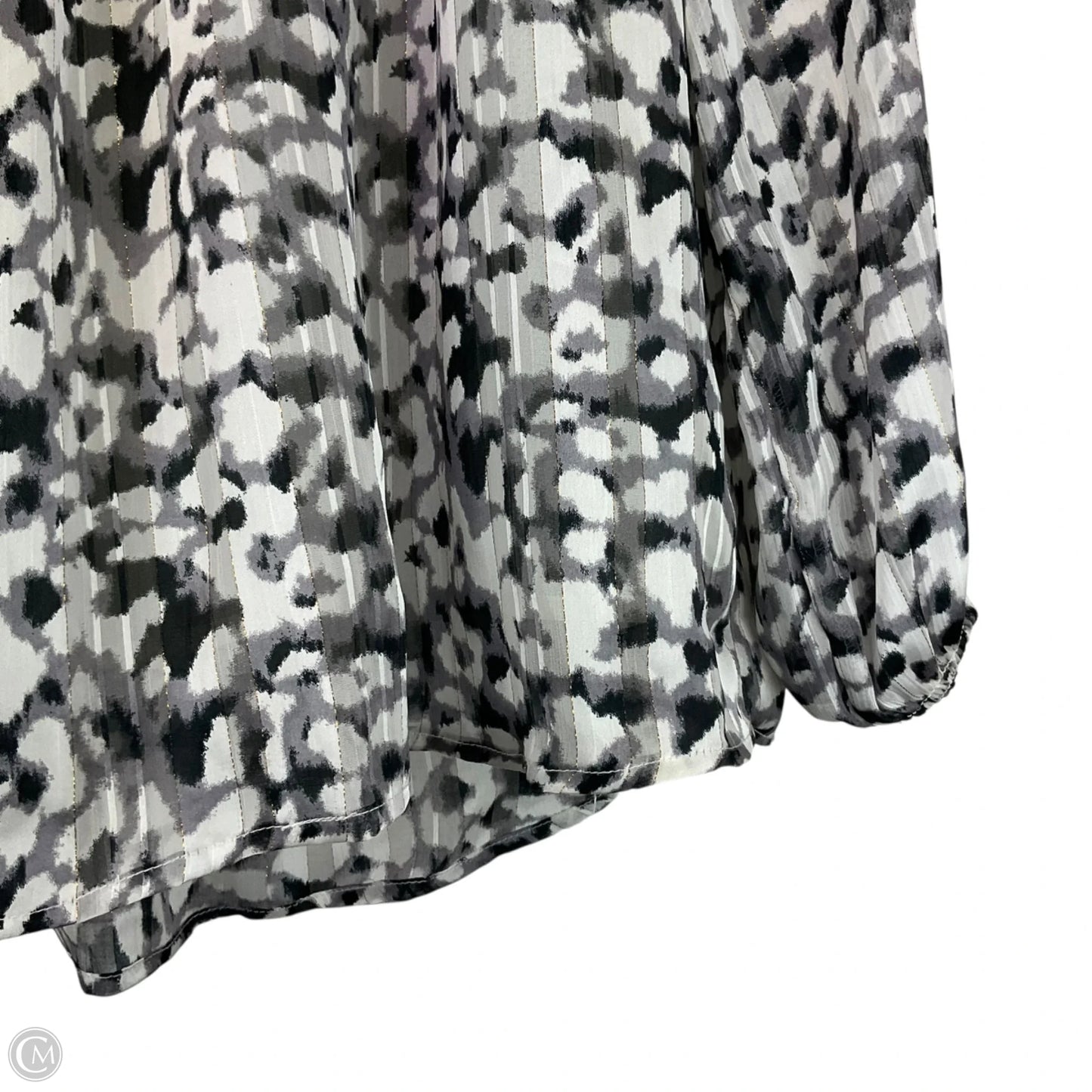Blouse Long Sleeve By Thml In Black & White, Size: Xs