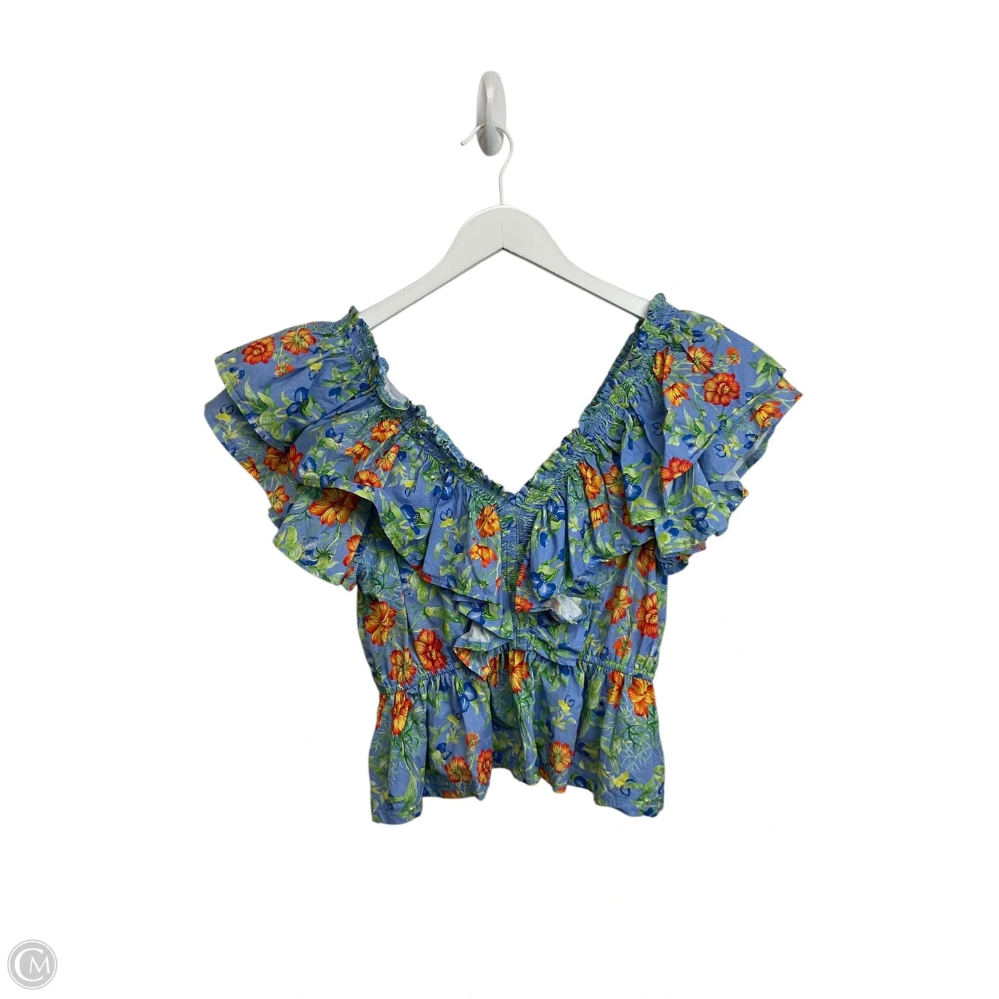 Top Short Sleeve By Entro In Blue, Size: S