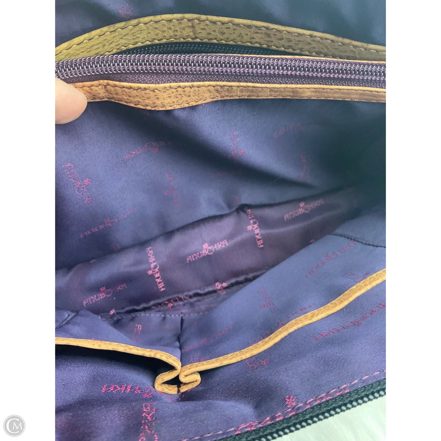 Handbag Leather By Anuschka, Size: Medium