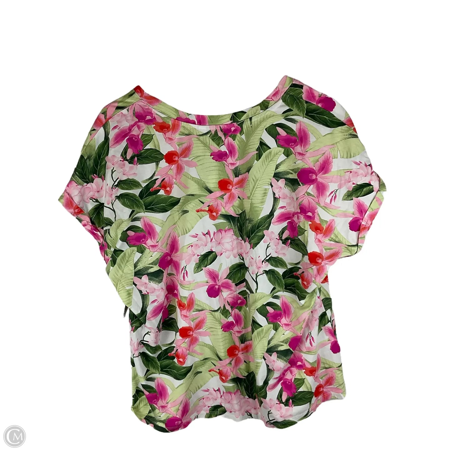 Top Short Sleeve By Tommy Bahama In Floral Print, Size: L