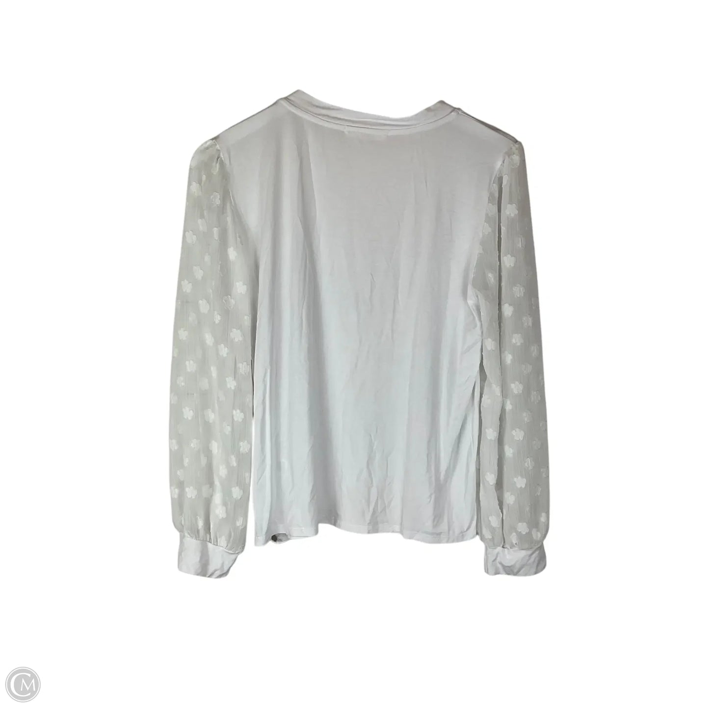 Top Long Sleeve By Clothes Mentor In White, Size: M