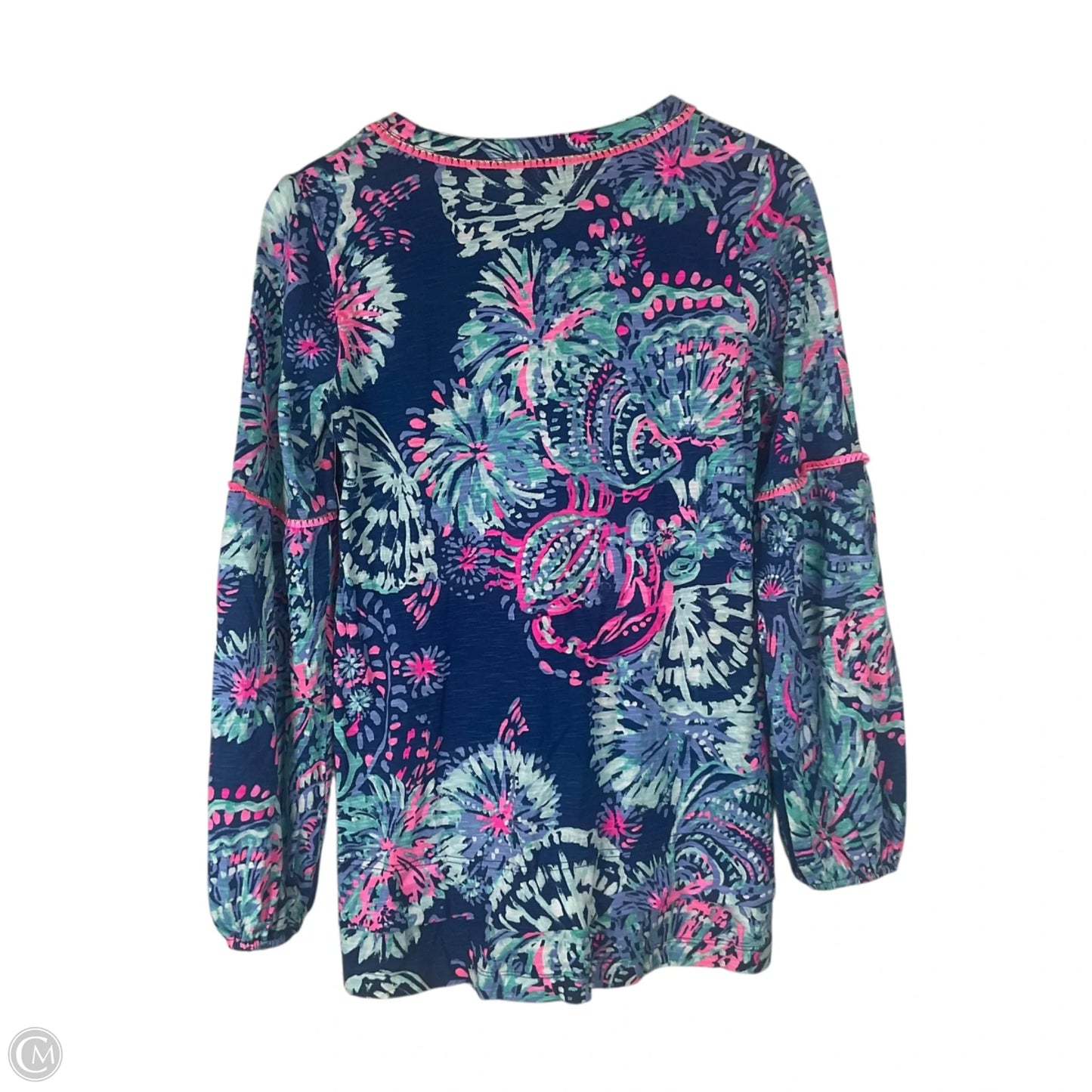 Top Long Sleeve Designer By Lilly Pulitzer In Blue, Size: S