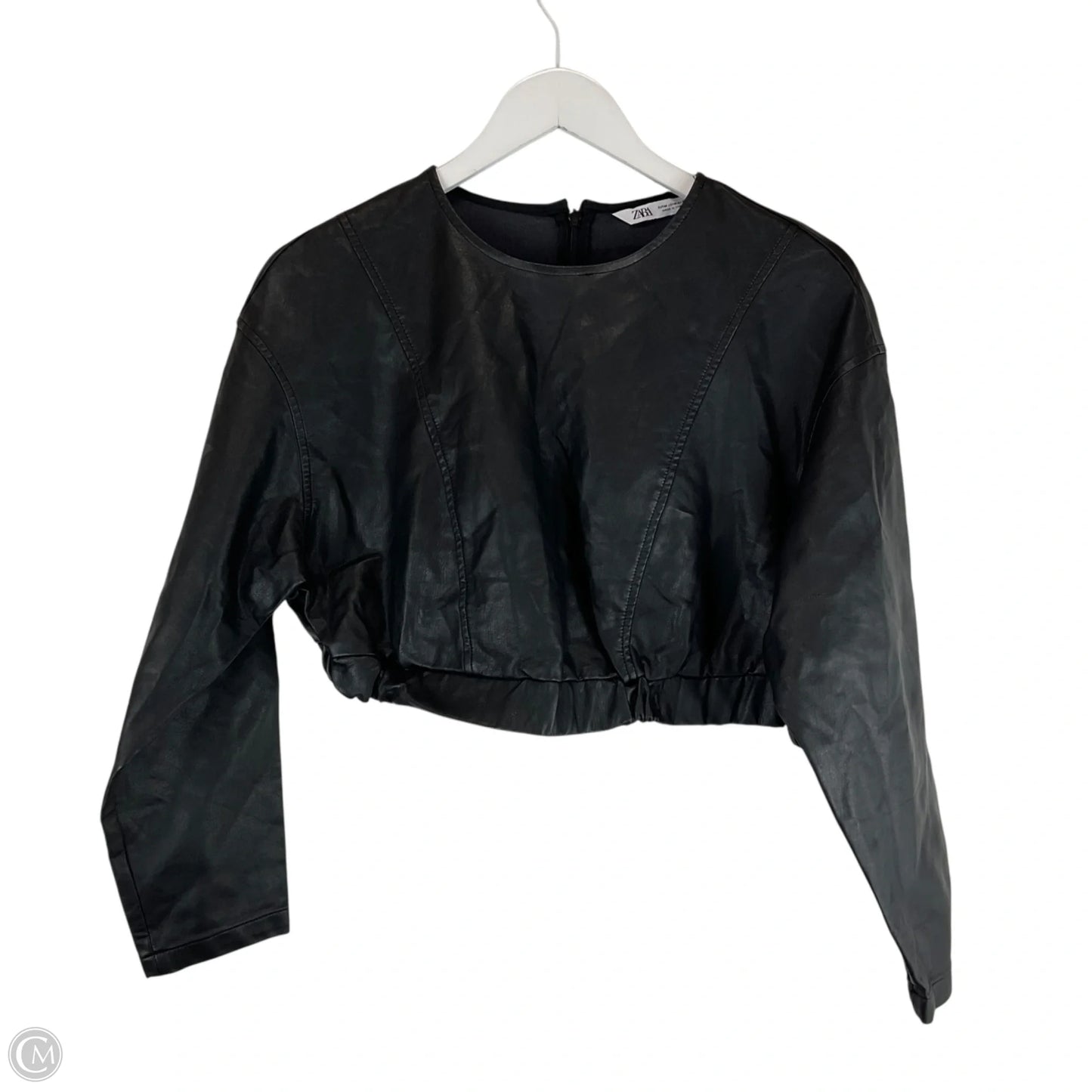 Top Long Sleeve By Zara In Black, Size: M