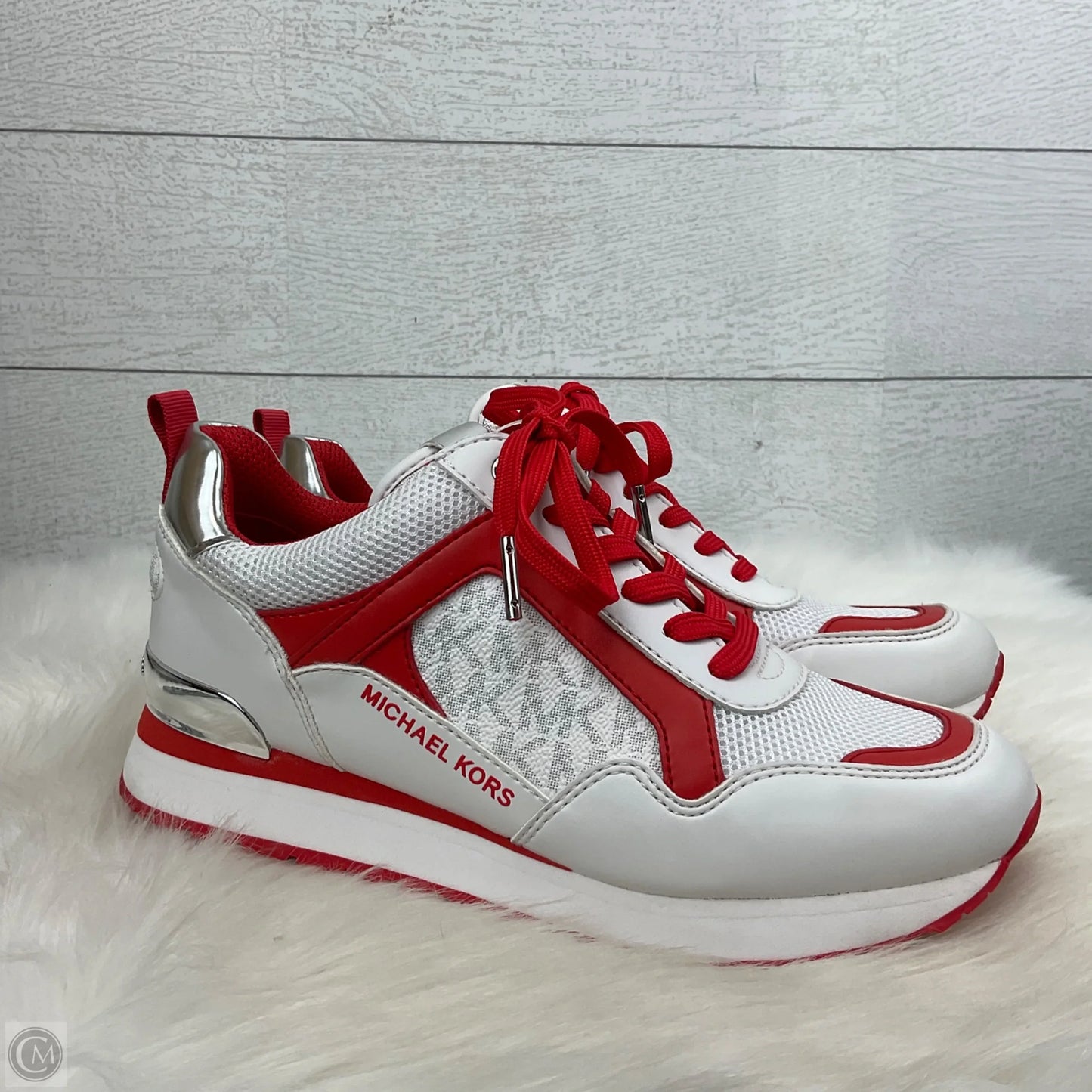 Shoes Designer By Michael Kors In Red & White, Size: 6.5