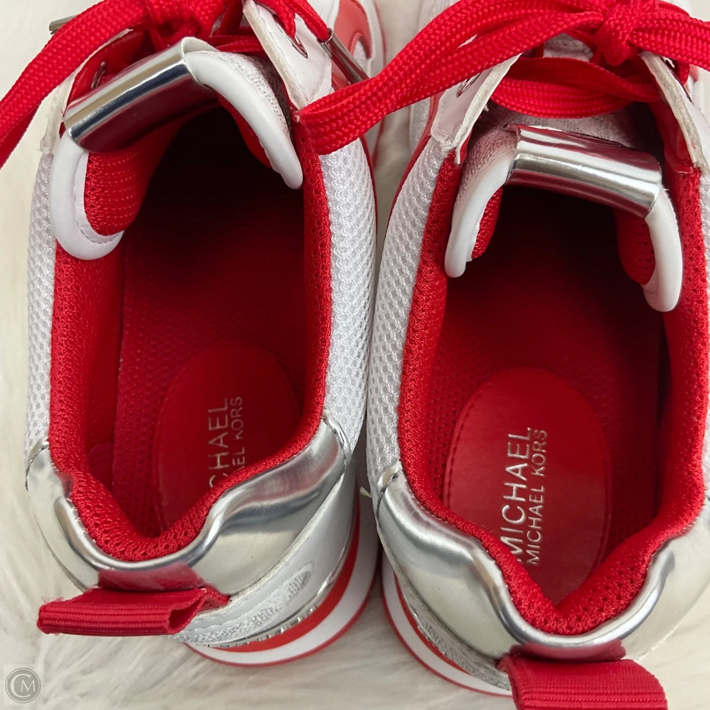 Shoes Designer By Michael Kors In Red & White, Size: 6.5