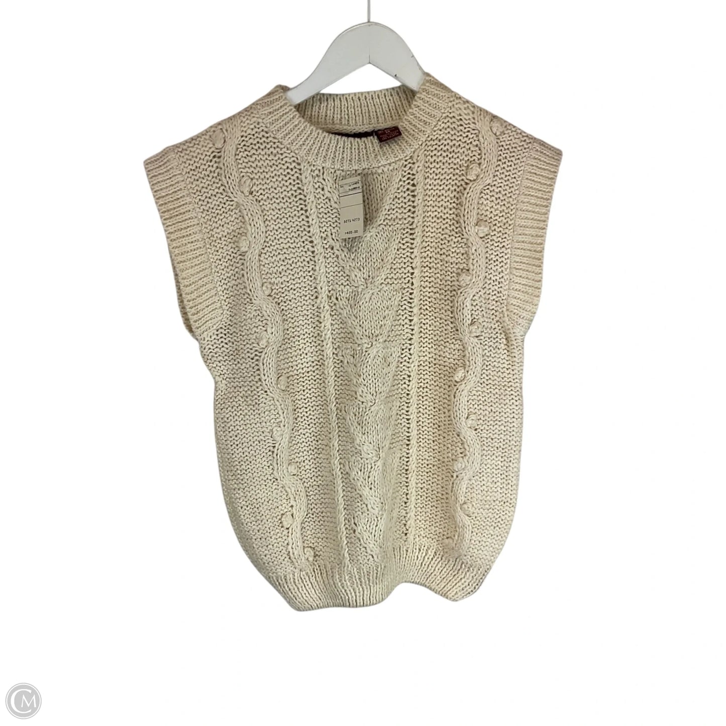 Vest Sweater By Clothes Mentor In White, Size: M