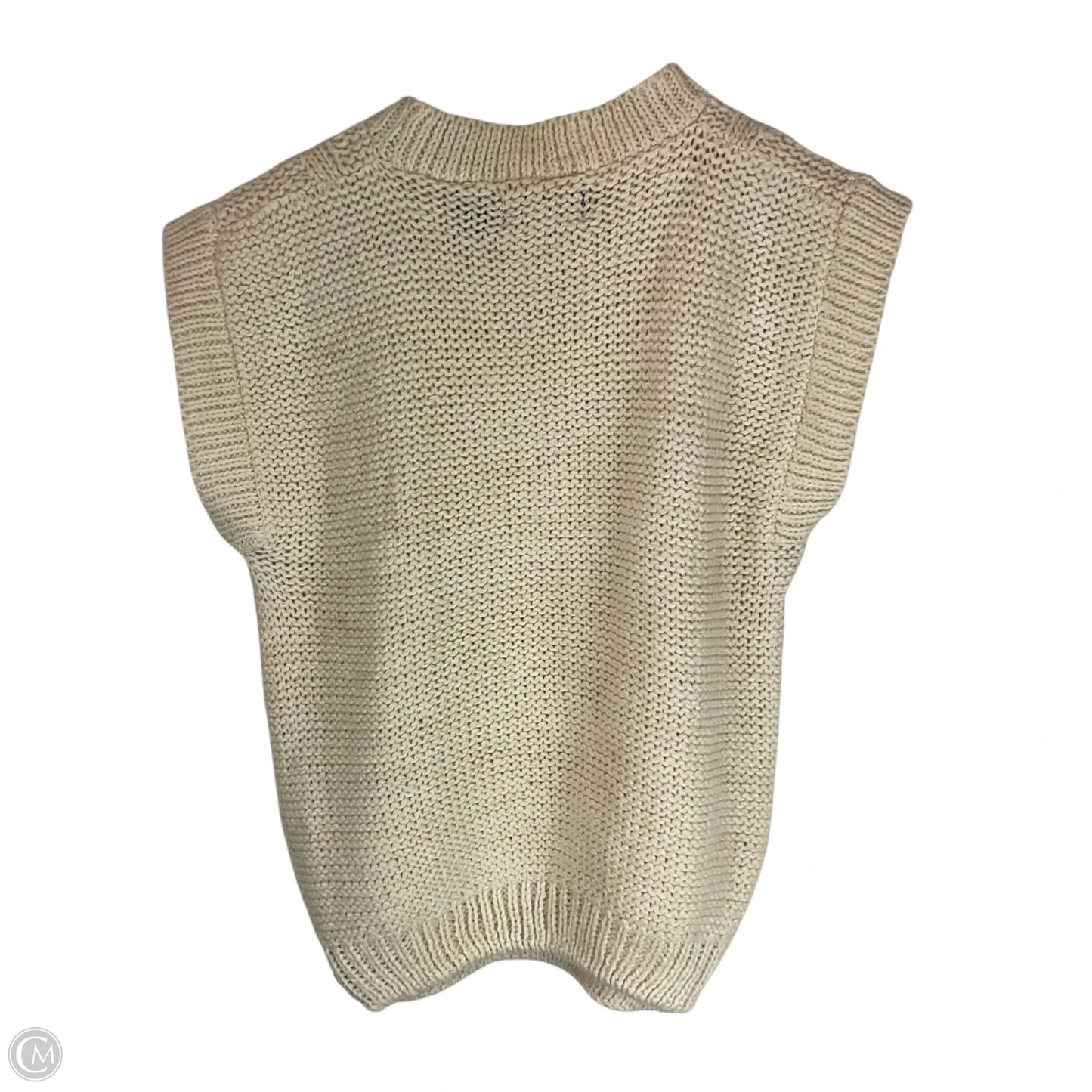 Vest Sweater By Clothes Mentor In White, Size: M