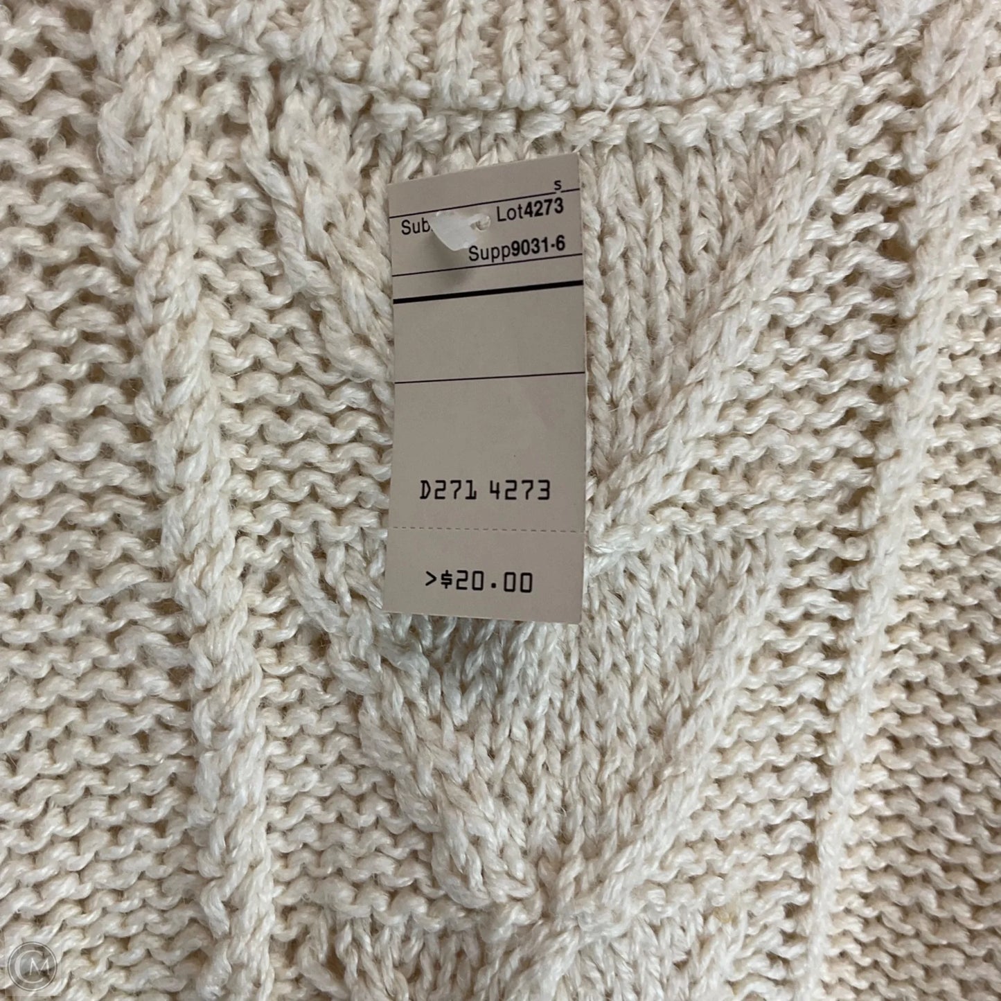 Vest Sweater By Clothes Mentor In White, Size: M