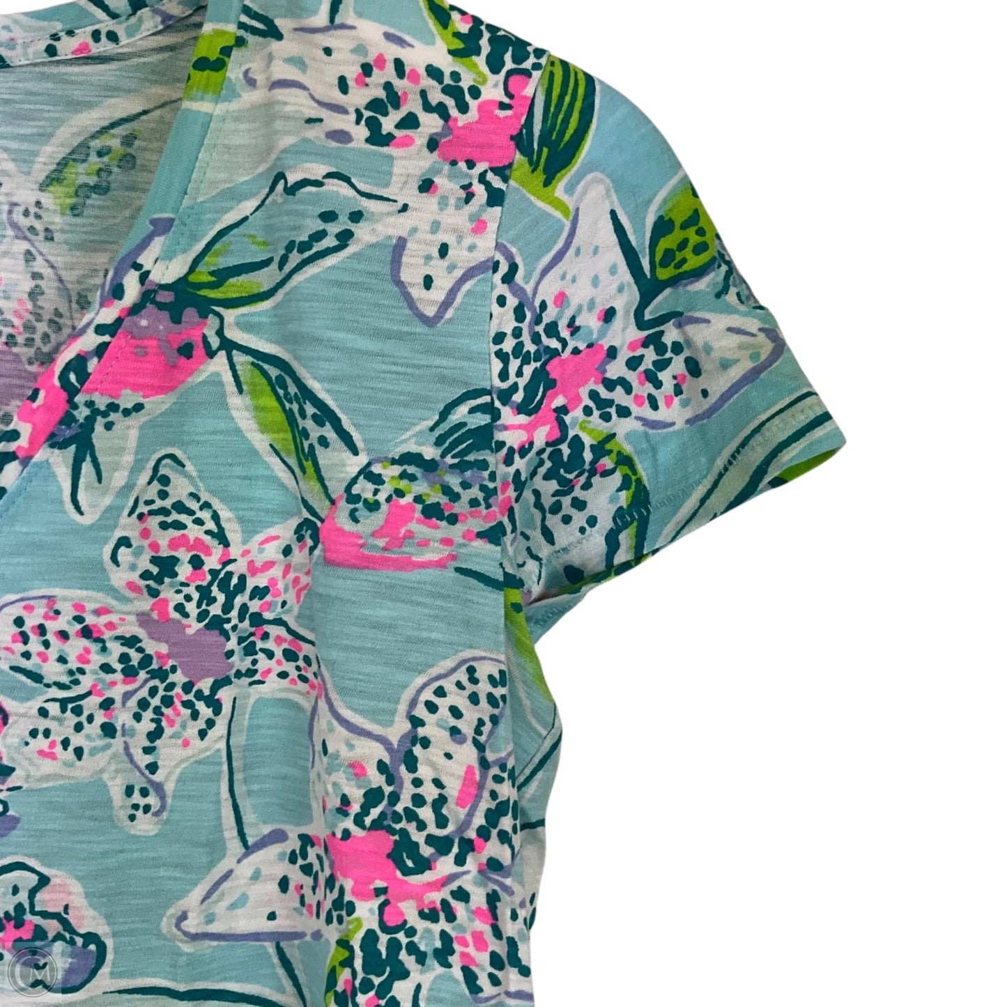 Top Short Sleeve Designer By Lilly Pulitzer In Multi-colored, Size: Xs