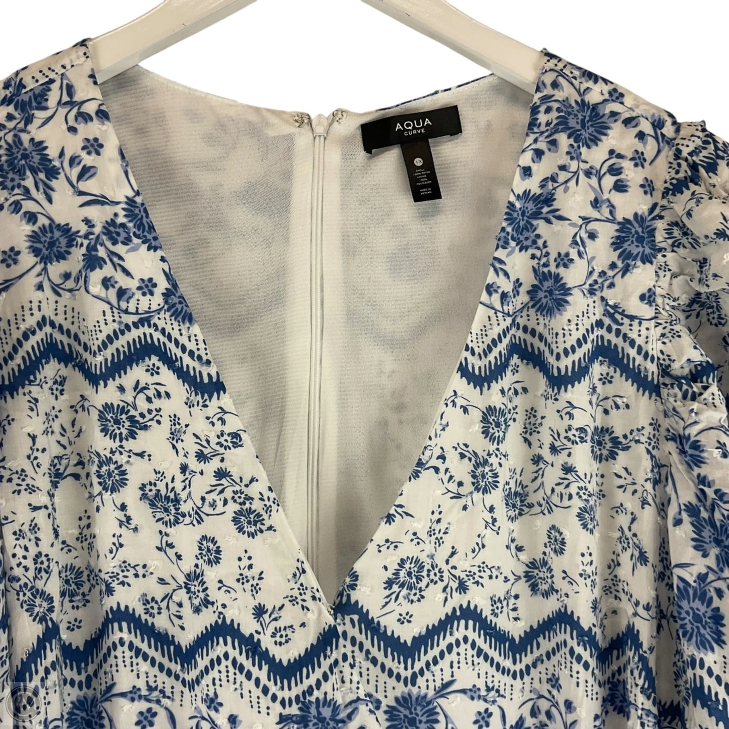 Dress Casual Midi By Aqua In Blue, Size: 1x