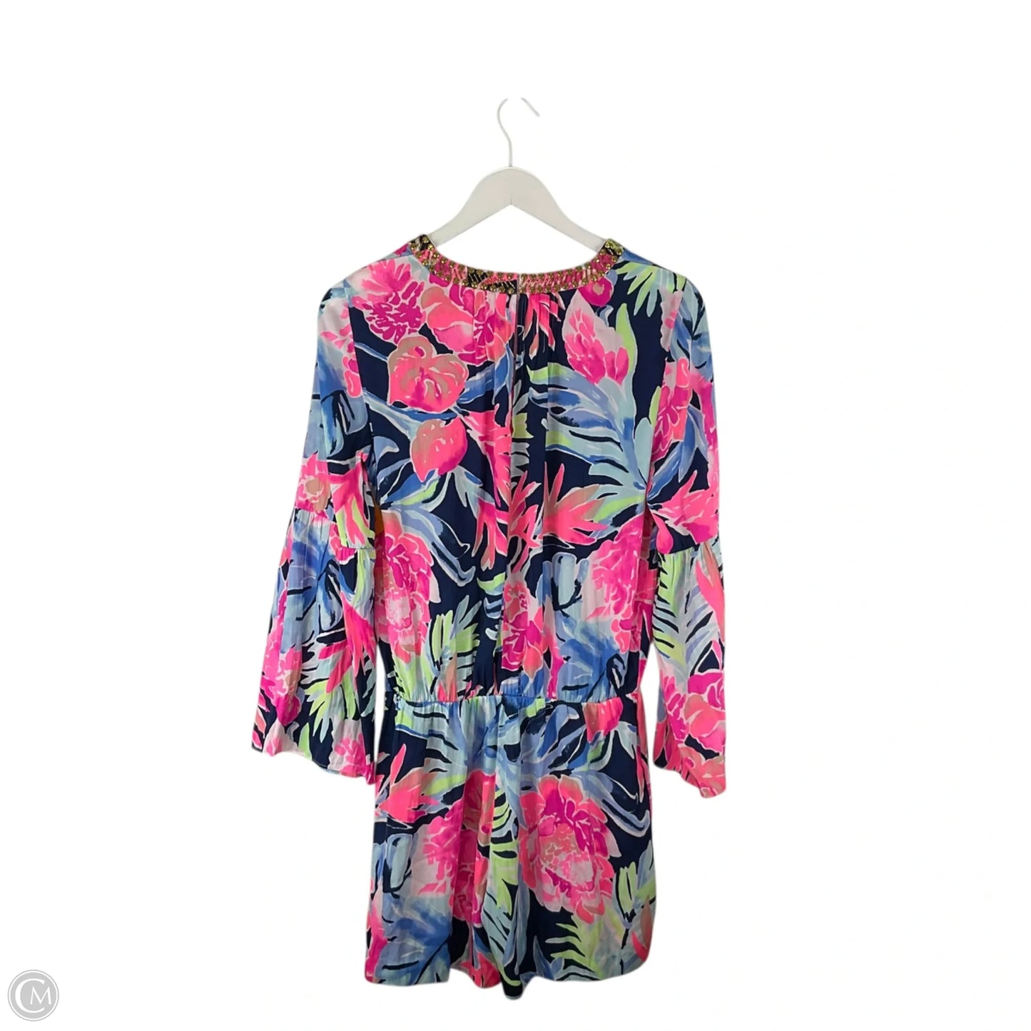 Romper Designer By Lilly Pulitzer In Blue & Pink, Size: S