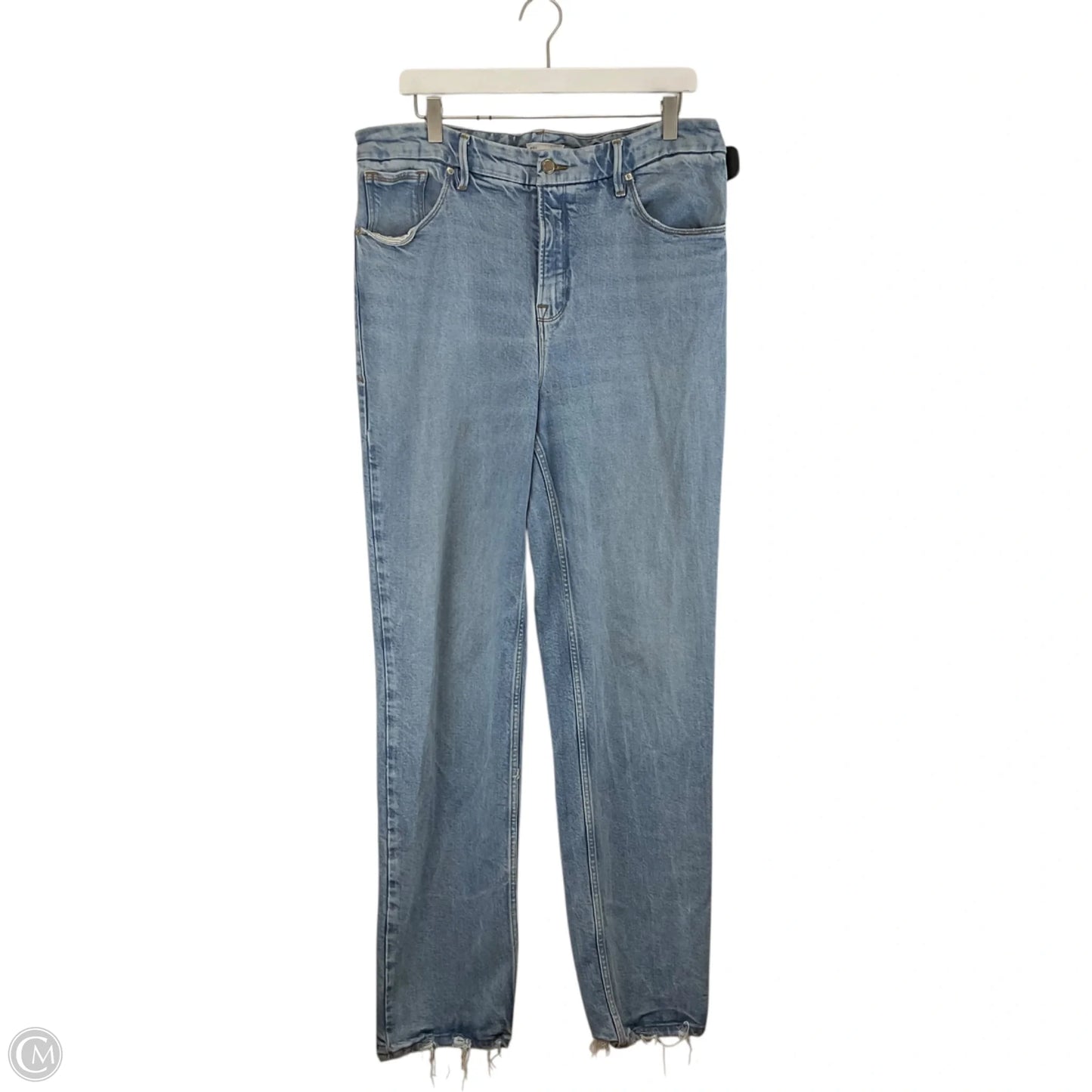 Jeans Straight By Good American In Blue Denim, Size: 14
