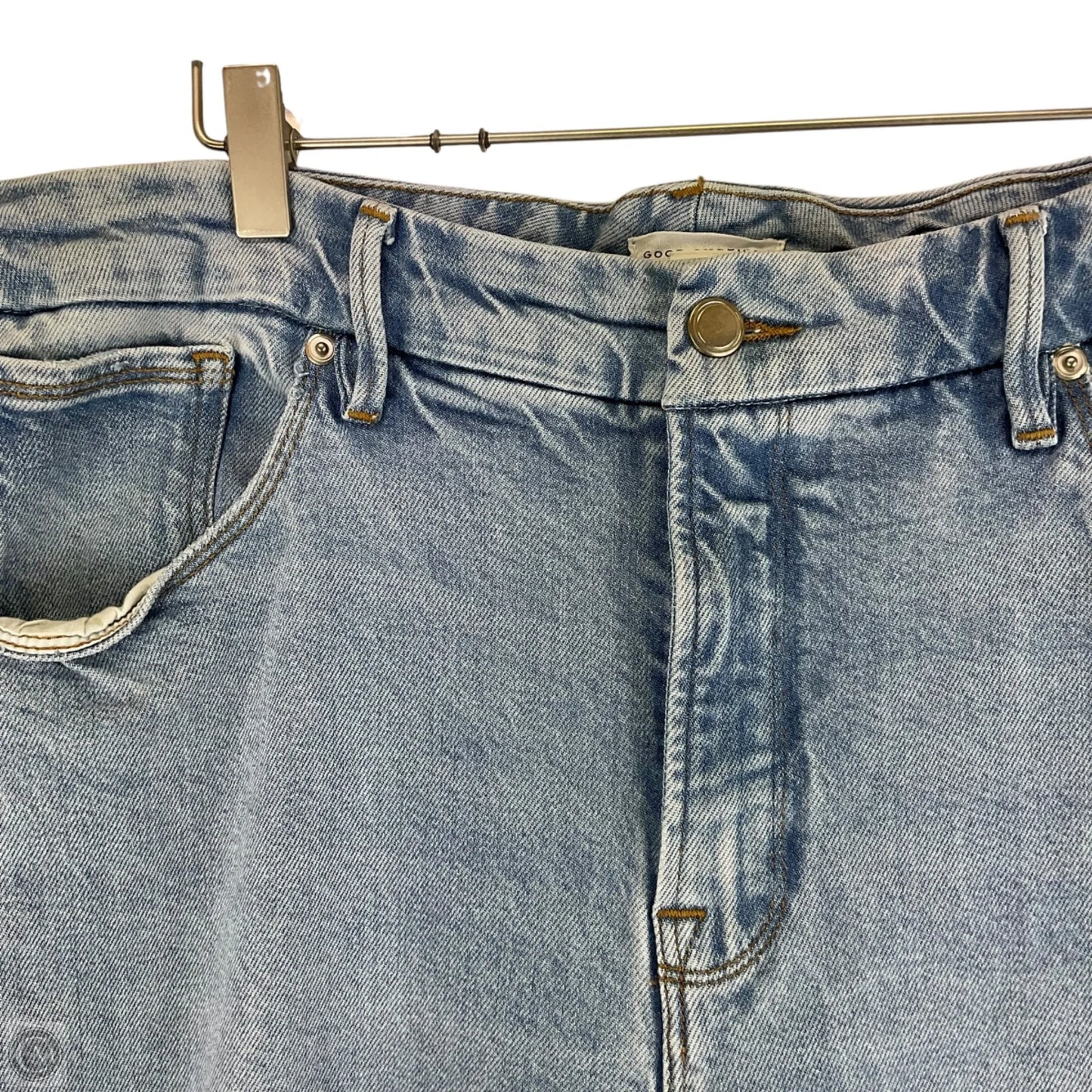 Jeans Straight By Good American In Blue Denim, Size: 14