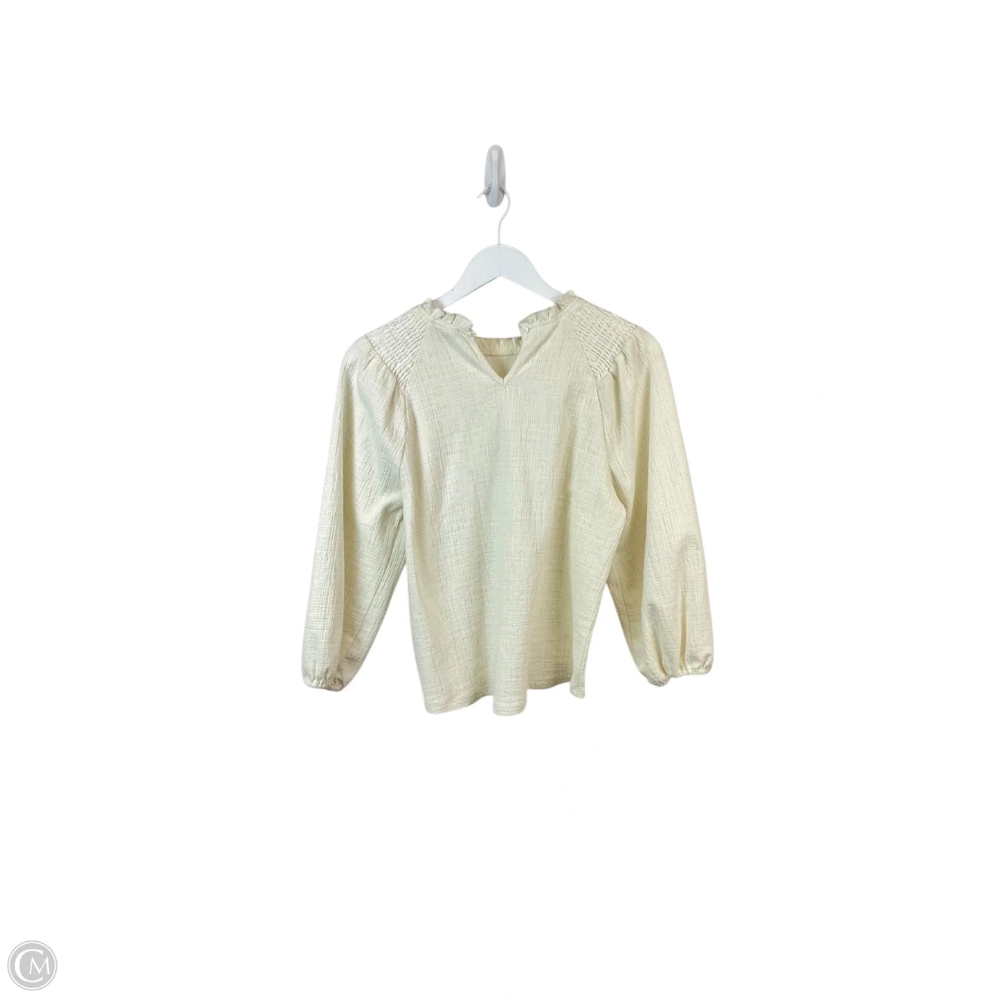Top Long Sleeve By Current Air In Cream, Size: Xs