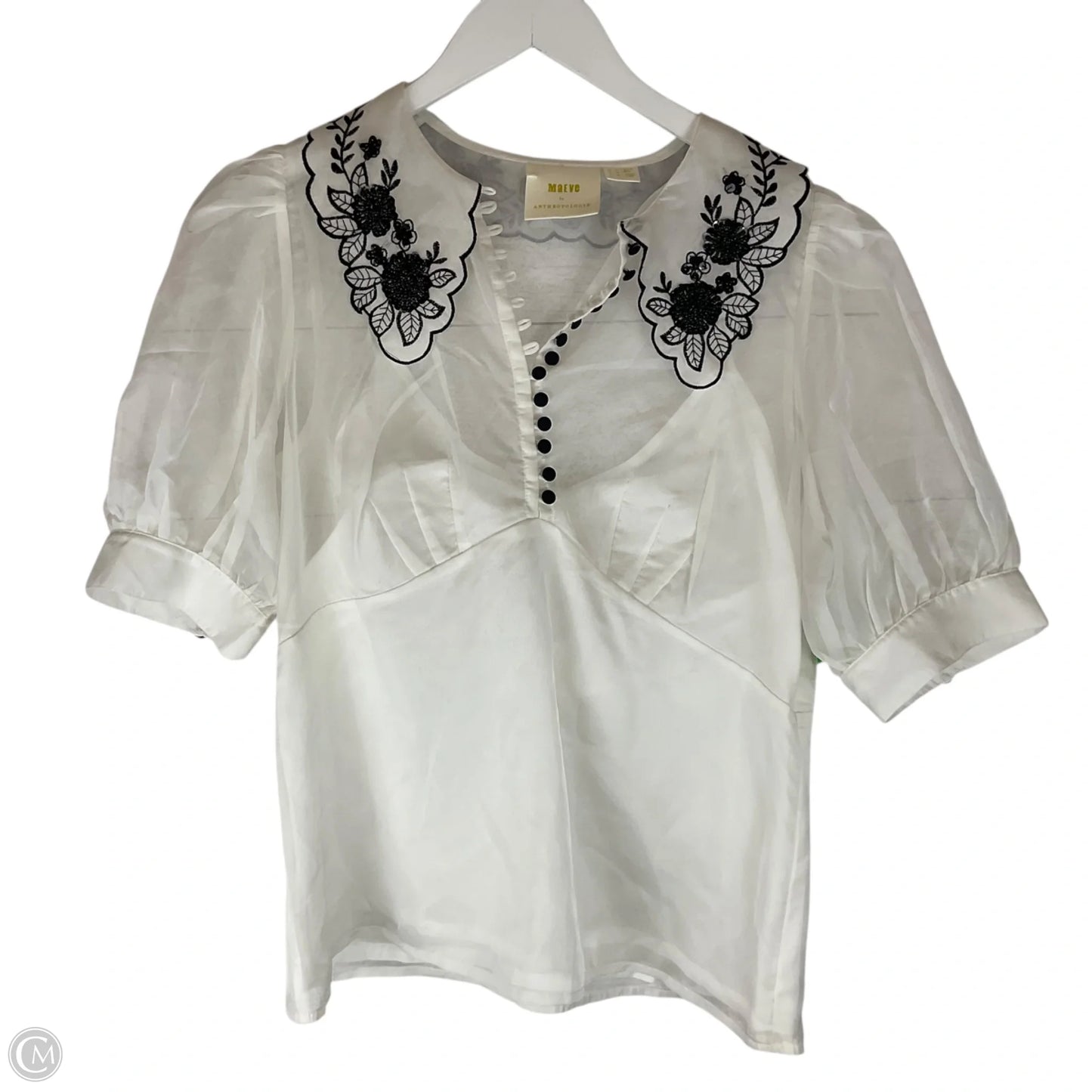 Top Short Sleeve By Maeve In White, Size: 10