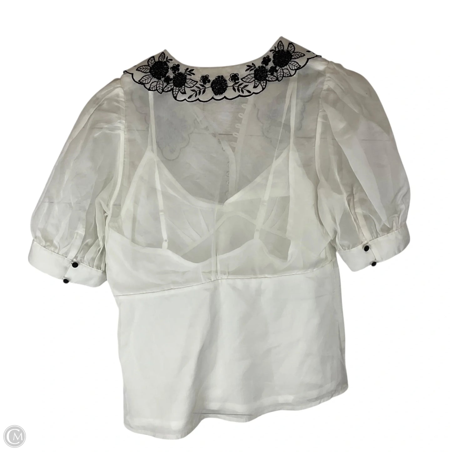 Top Short Sleeve By Maeve In White, Size: 10