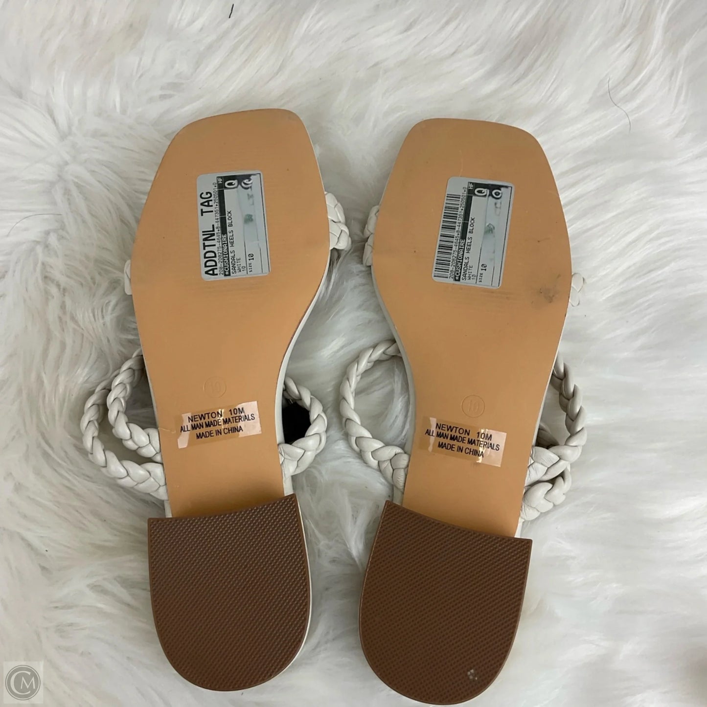 Sandals Heels Block By Cushionaire In White, Size: 10