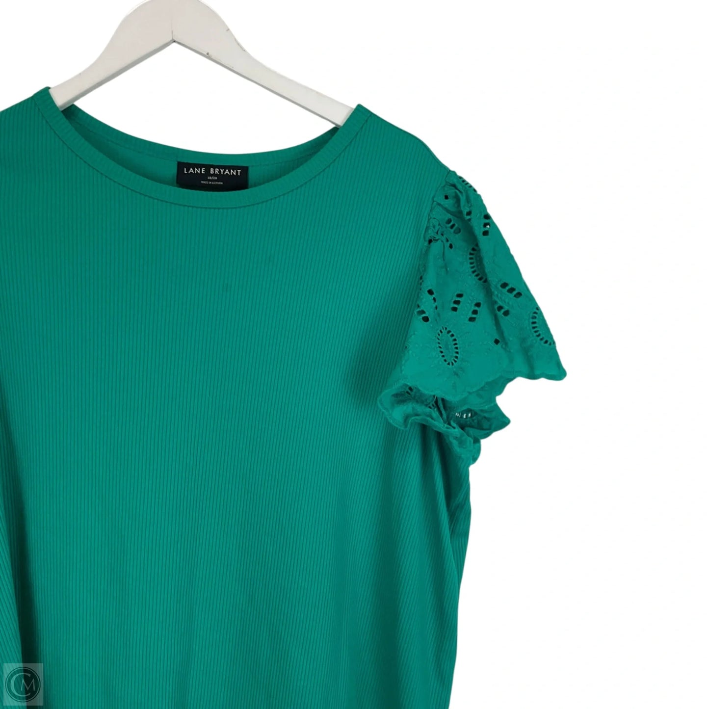 Top Short Sleeve Basic By Lane Bryant In Green, Size: 18