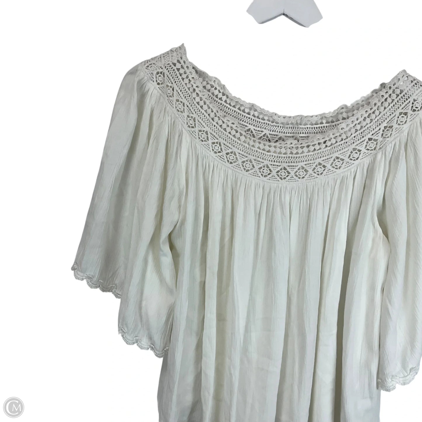 Top Long Sleeve Basic By Anthropologie In White, Size: S
