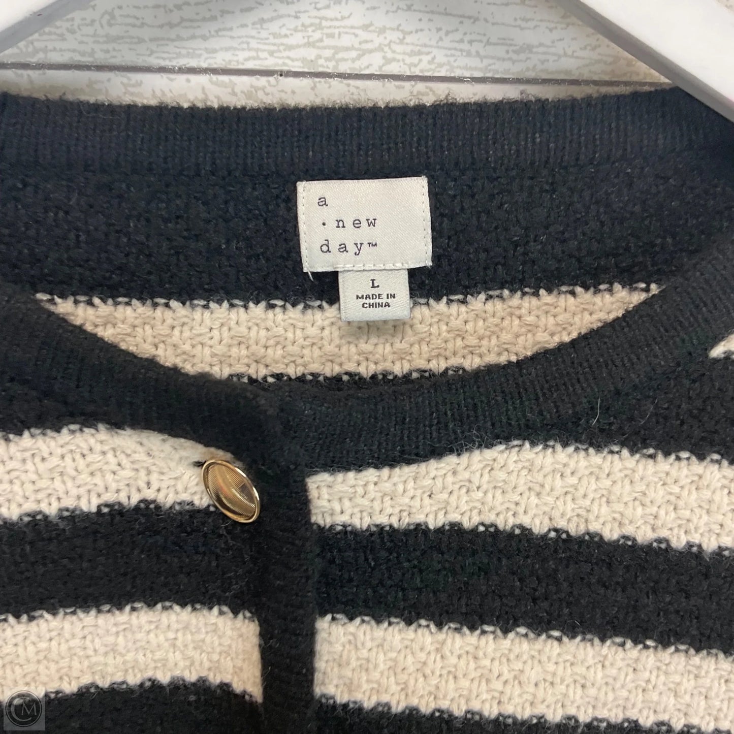 Cardigan By A New Day In Black & Cream, Size: L