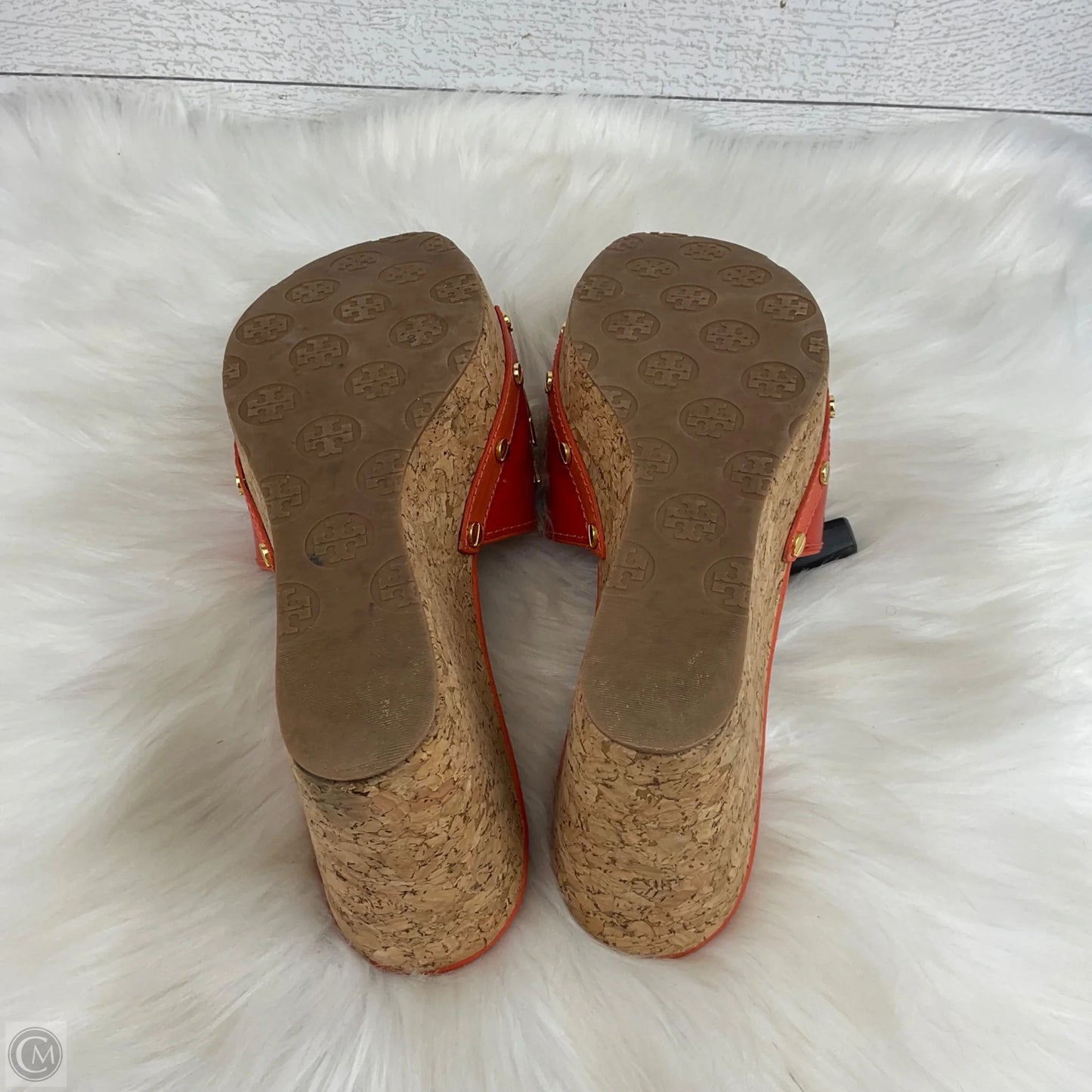 Sandals Designer By Tory Burch In Orange, Size: 9