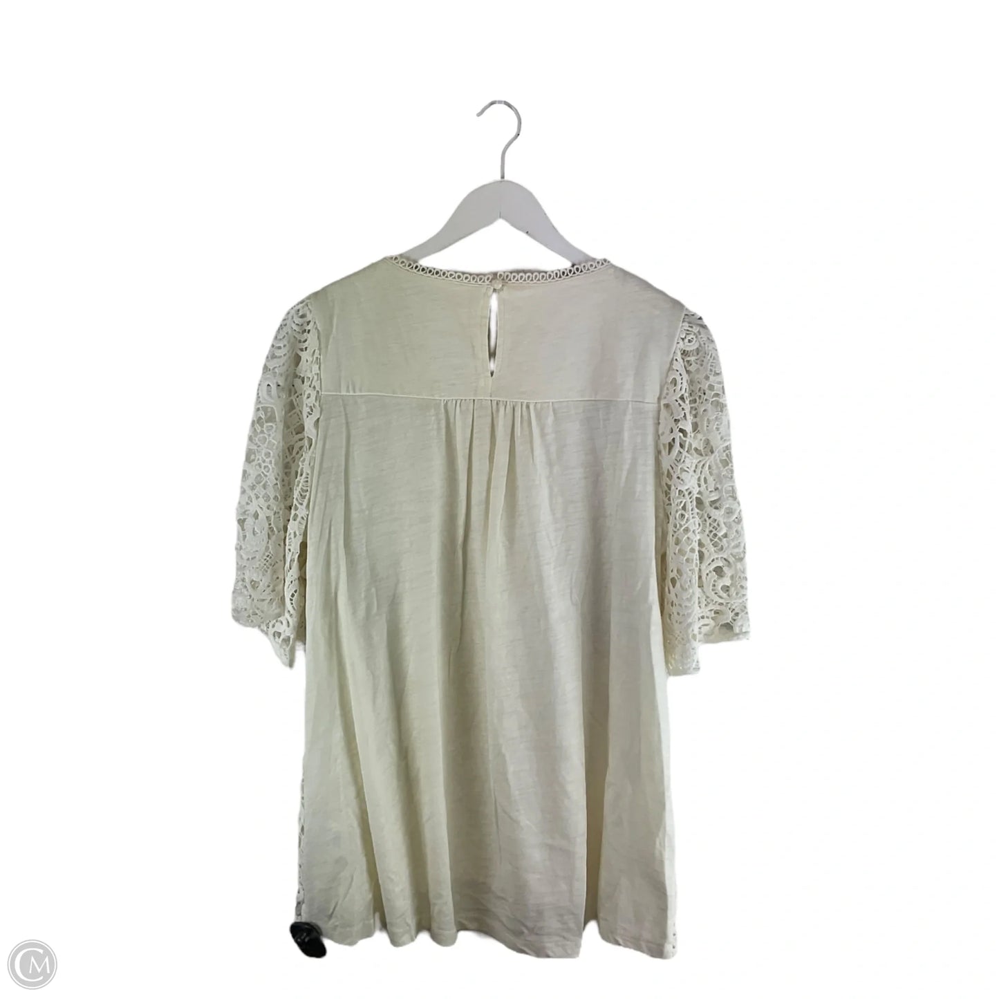 Top Short Sleeve By Eri + Ali In Cream, Size: Xl