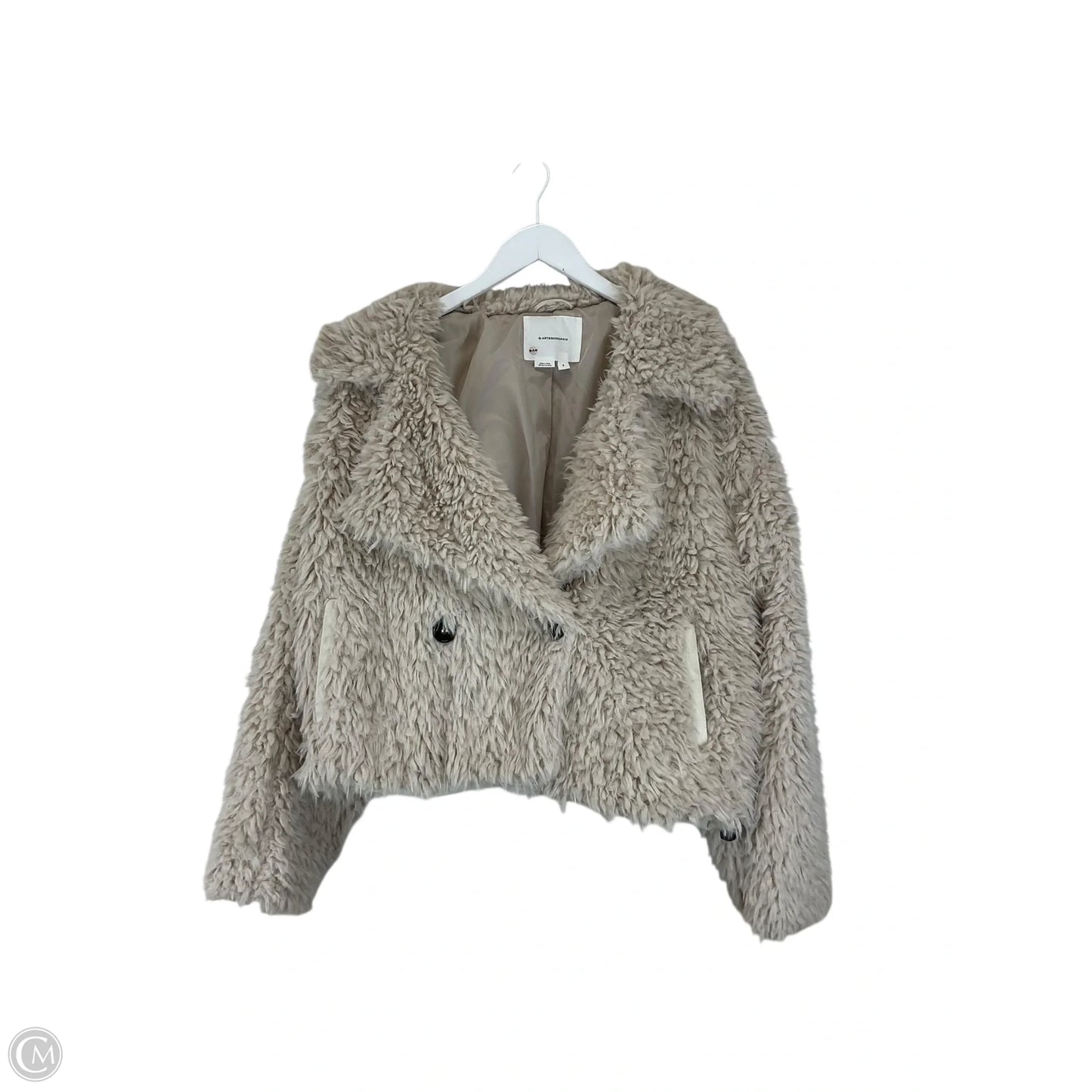 Jacket Faux Fur & Sherpa By Anthropologie In Tan, Size: S