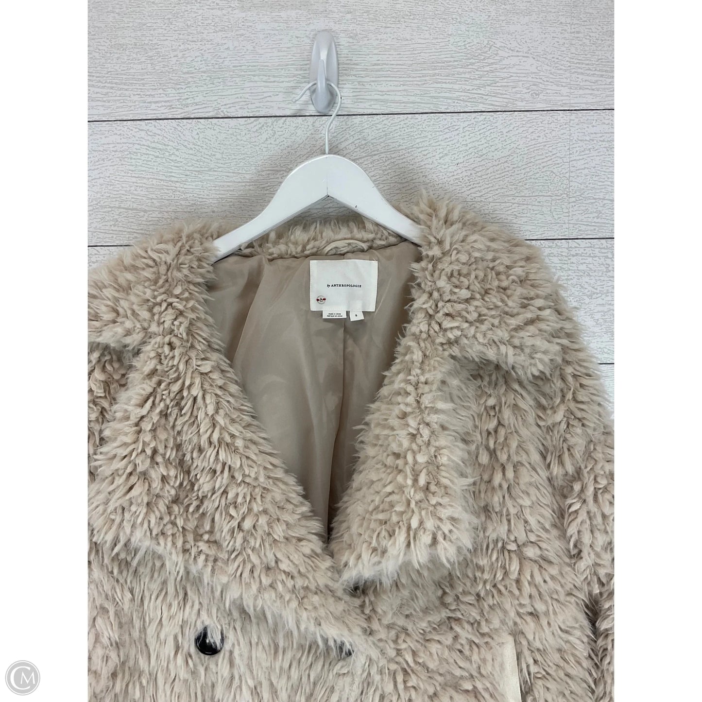 Jacket Faux Fur & Sherpa By Anthropologie In Tan, Size: S