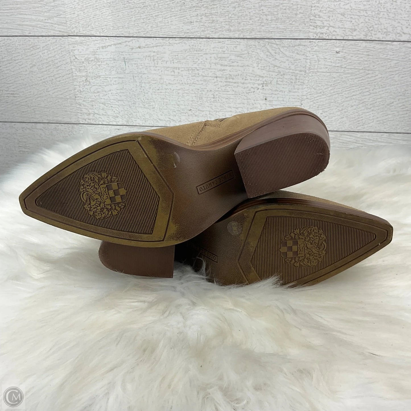 Boots Ankle Heels By Vince Camuto In Tan, Size: 6.5