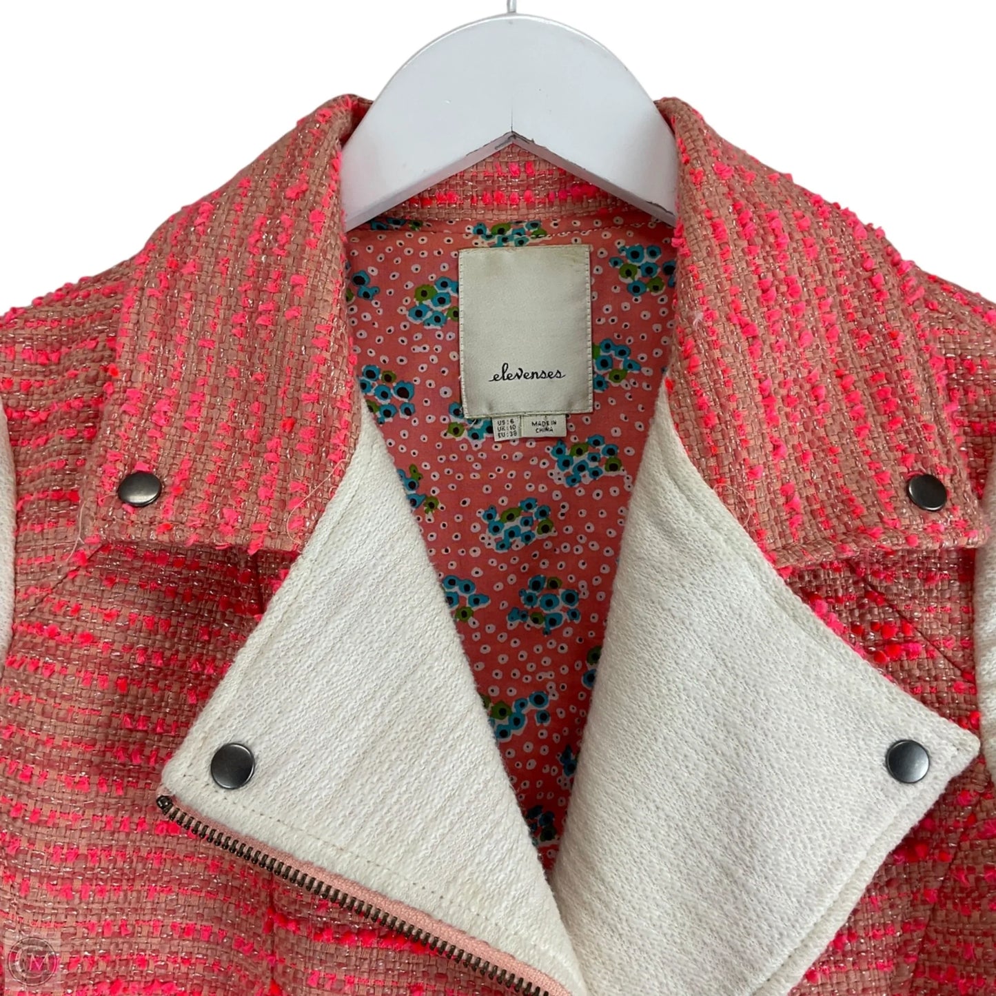 Jacket Other By Elevenses In Pink & White, Size: S