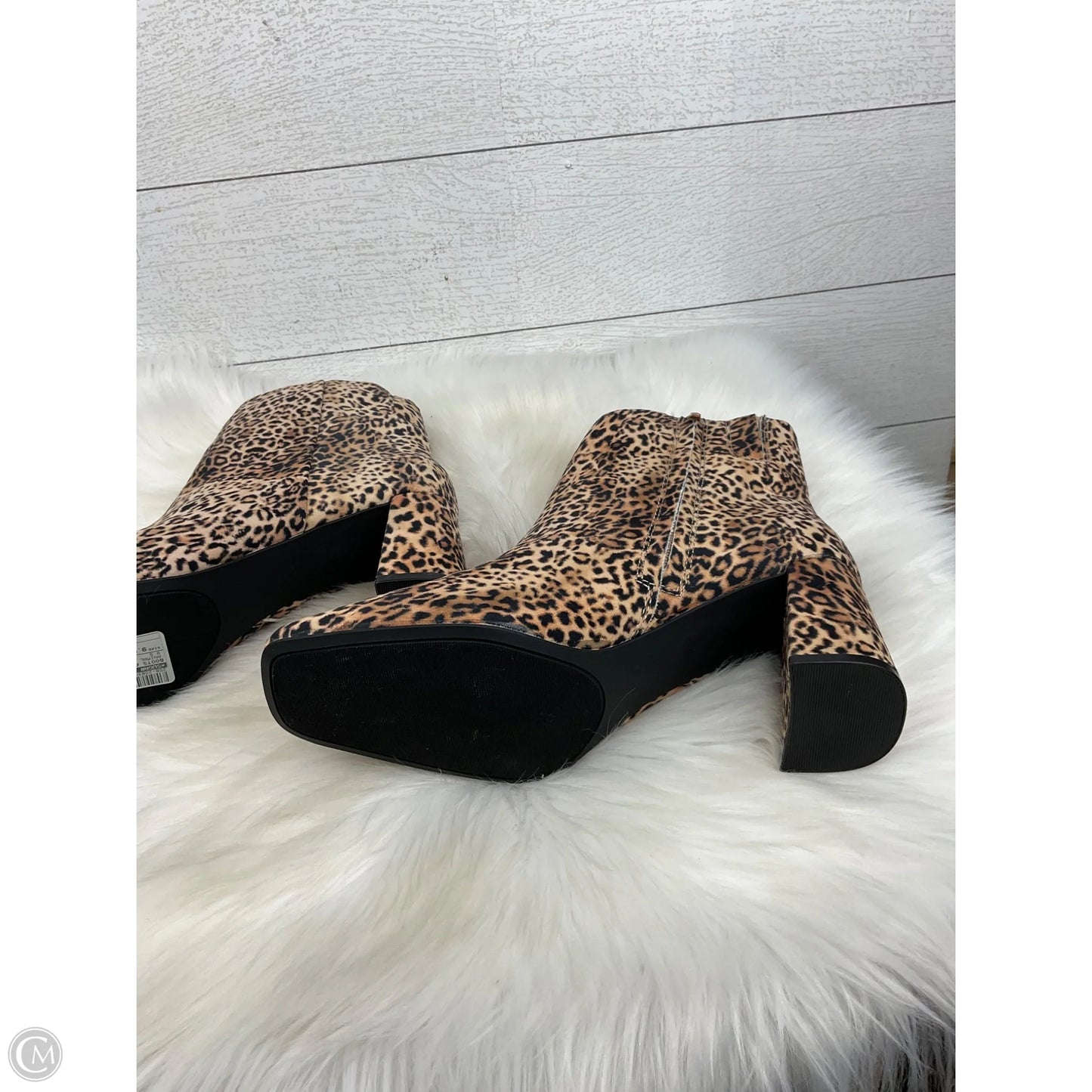 Boots Ankle Heels By Sugar In Animal Print, Size: 9.5