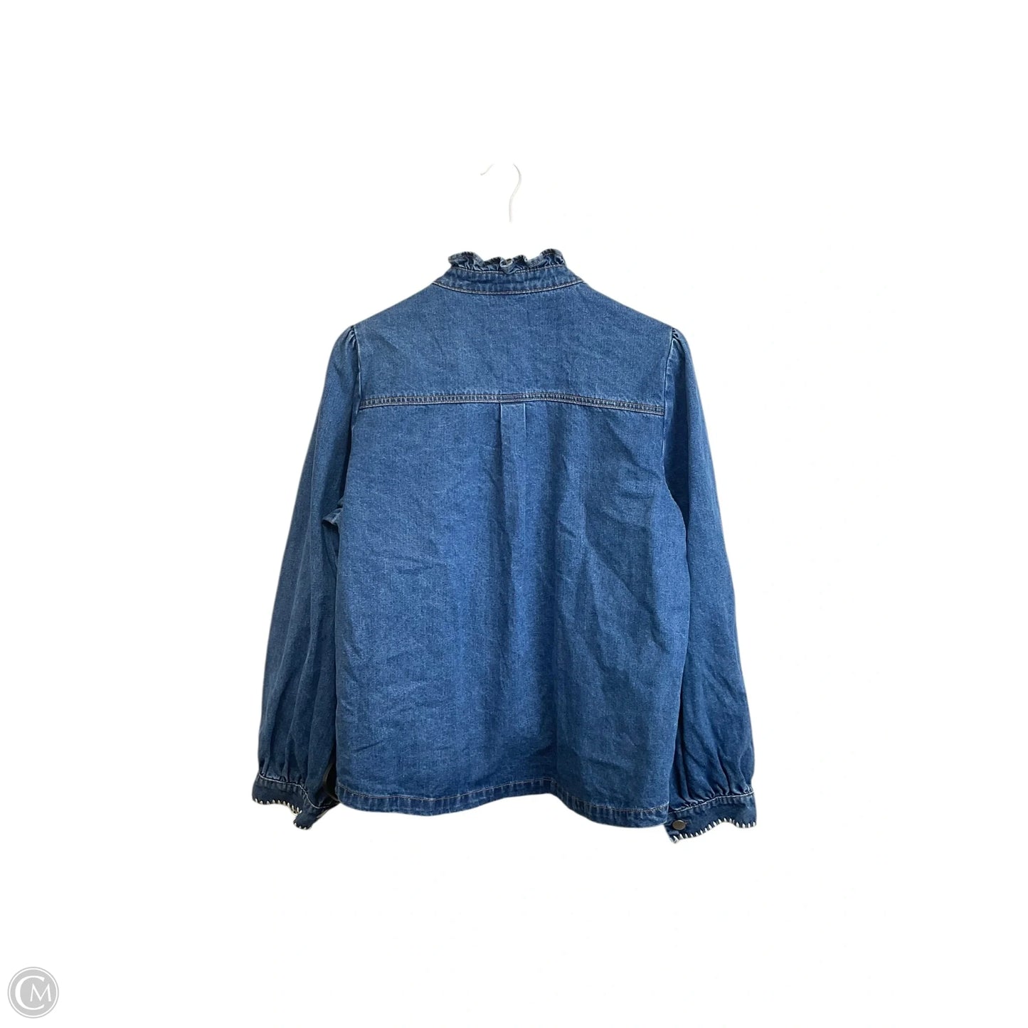 Jacket Denim By Miou Muse In Blue Denim, Size: L