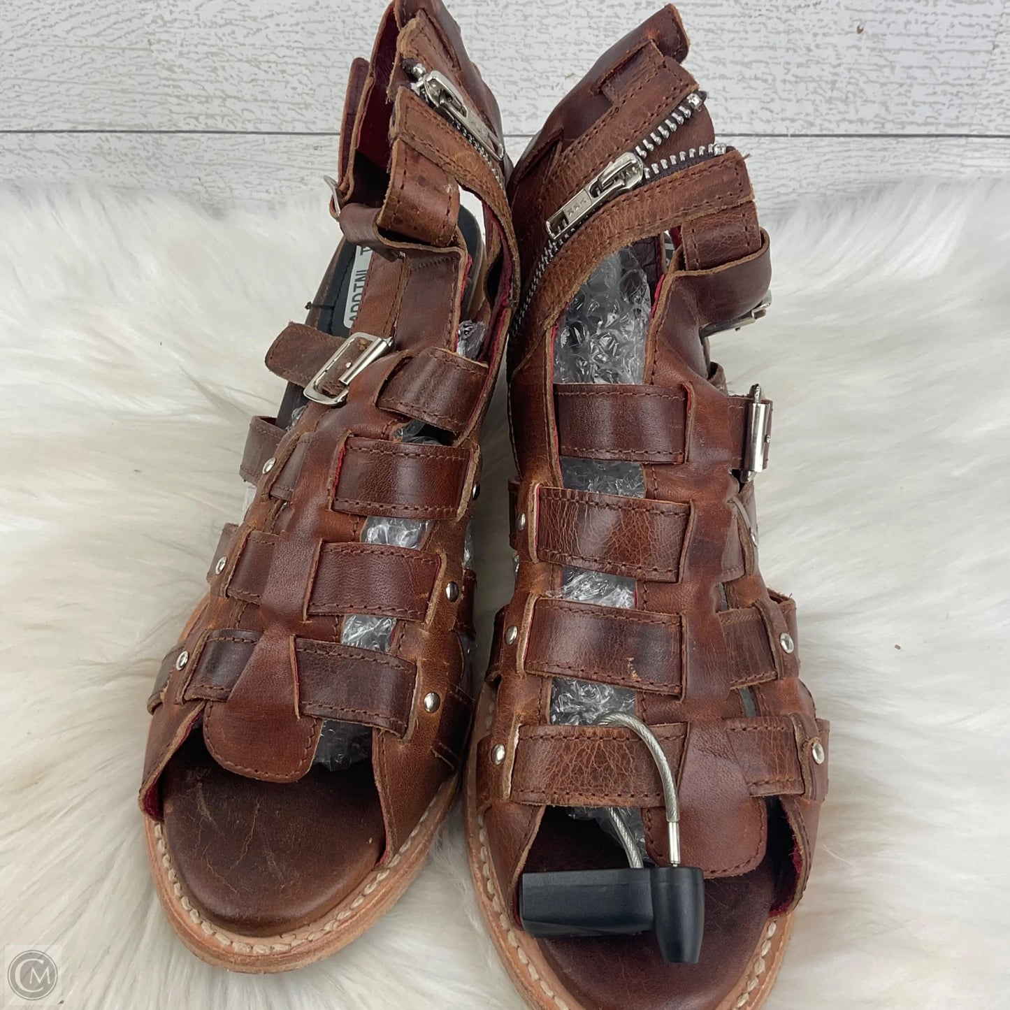 Shoes Heels Block By Freebird In Brown, Size: 9