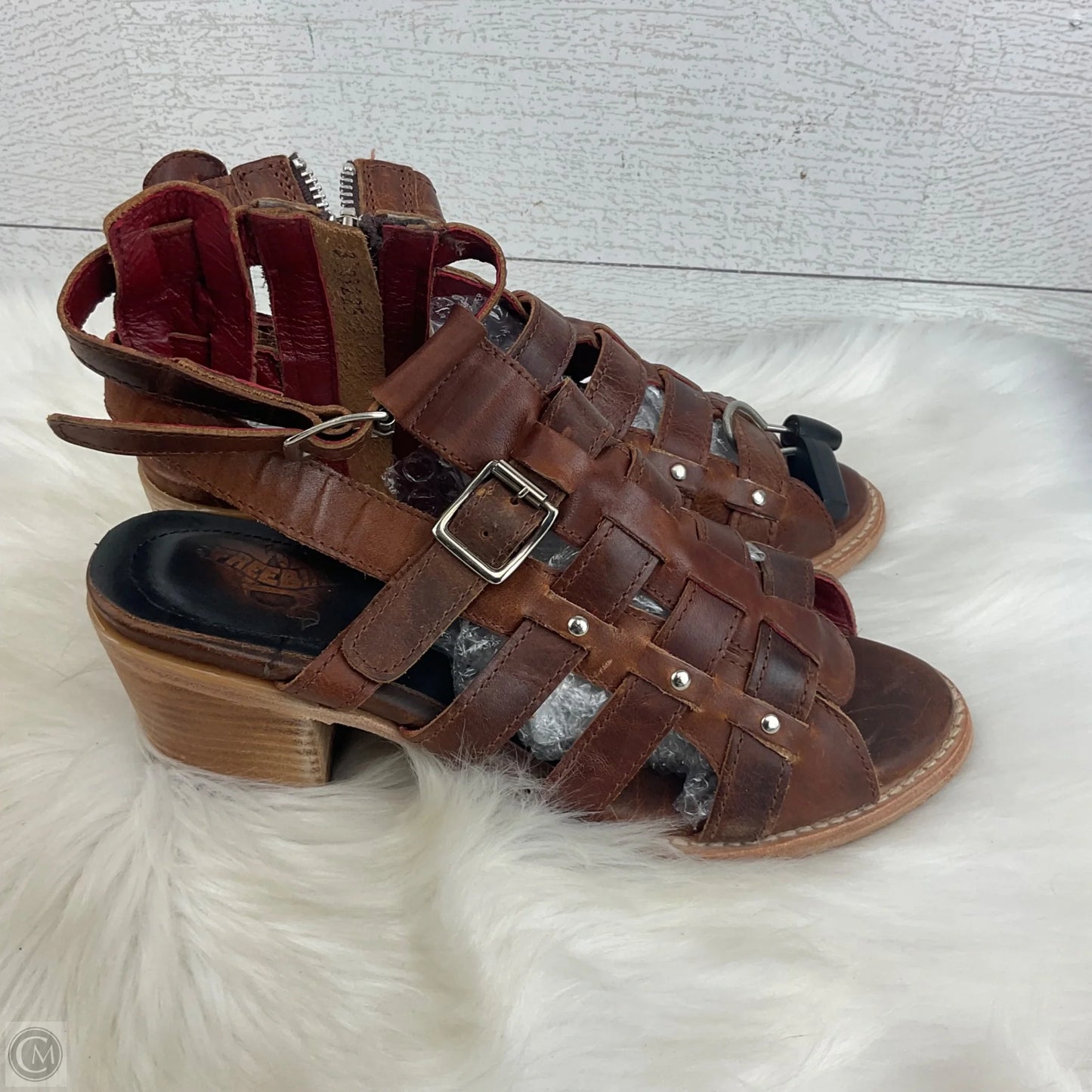 Shoes Heels Block By Freebird In Brown, Size: 9