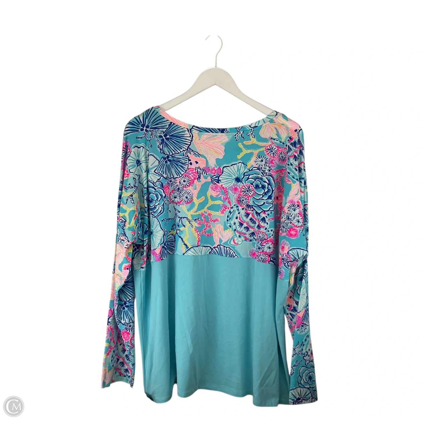 Top Long Sleeve Designer By Lilly Pulitzer In Blue, Size: Xxl