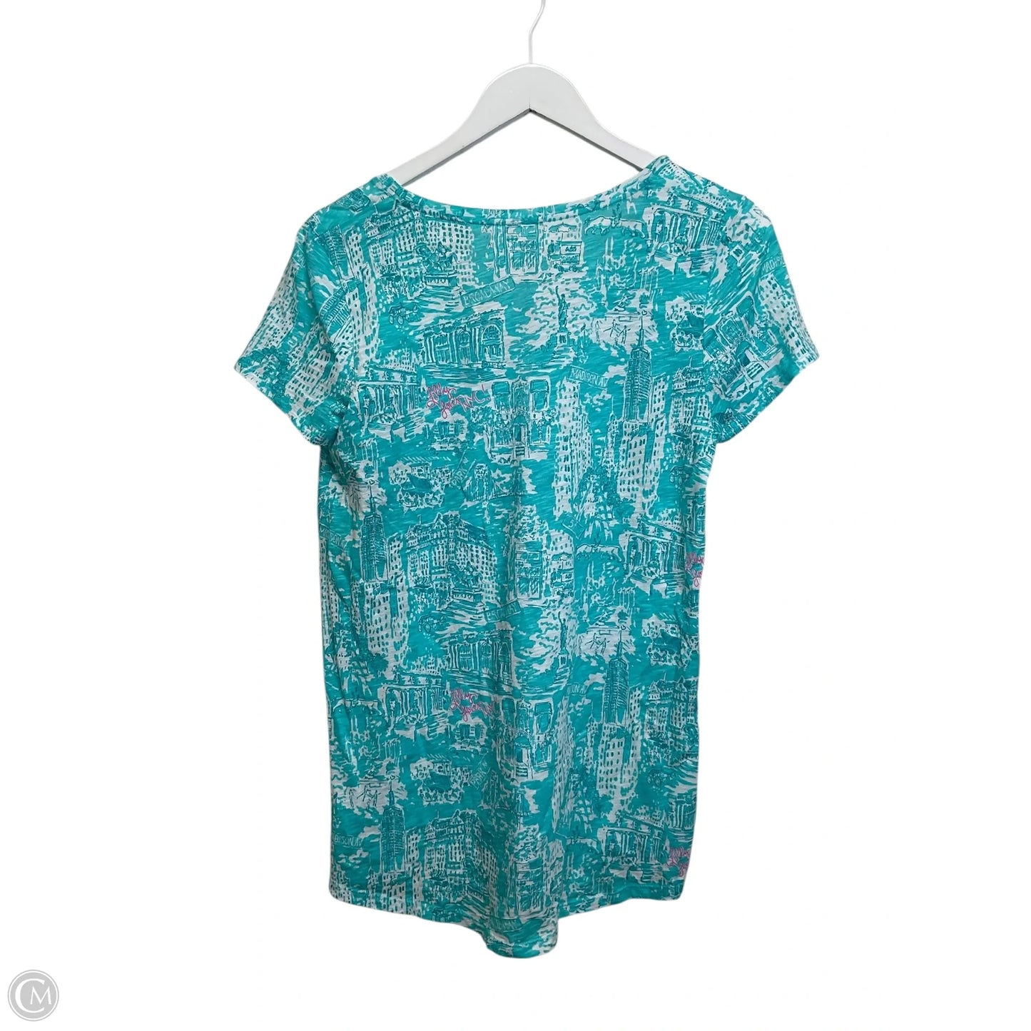 Top Short Sleeve Designer By Lilly Pulitzer In Blue, Size: S