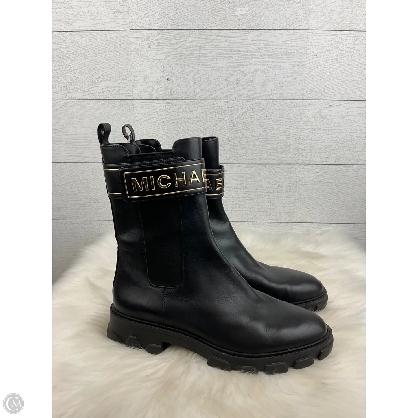 Boots Designer By Michael Kors In Black, Size: 8.5