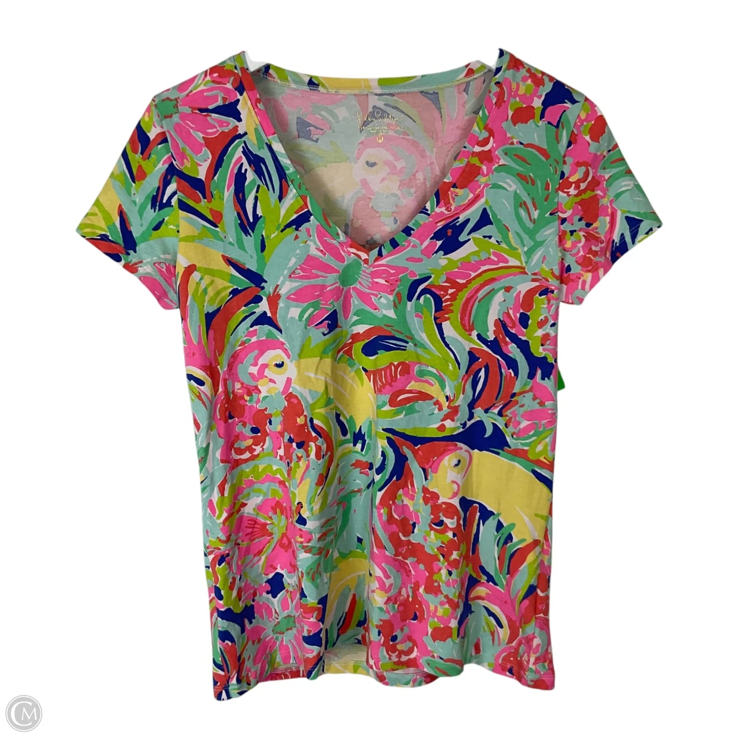 Top Short Sleeve Designer By Lilly Pulitzer In Multi-colored, Size: M