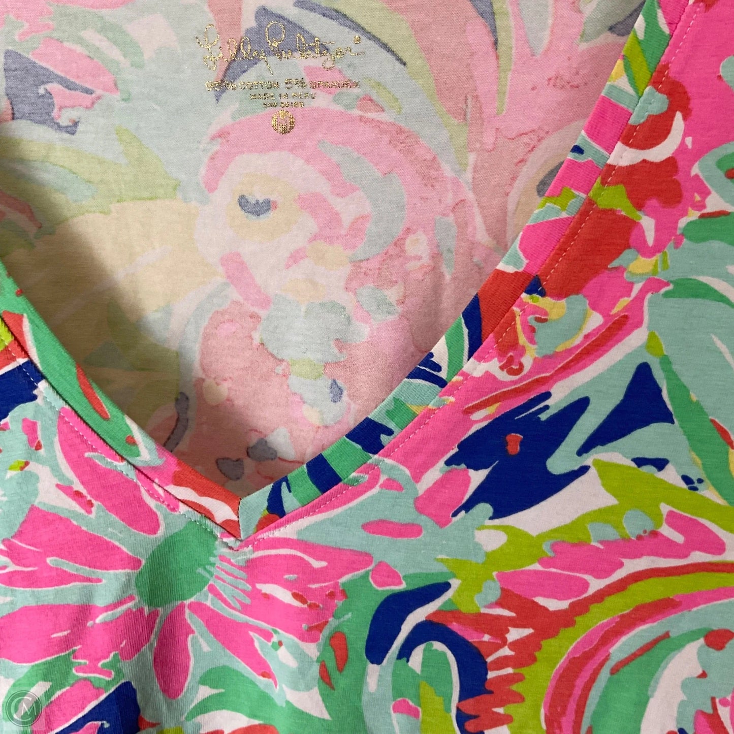 Top Short Sleeve Designer By Lilly Pulitzer In Multi-colored, Size: M