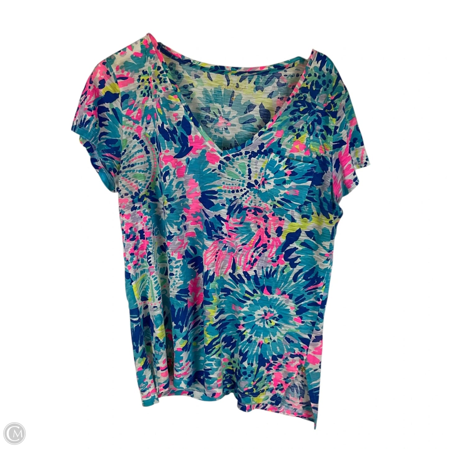 Top Short Sleeve Designer By Lilly Pulitzer In Multi-colored, Size: L