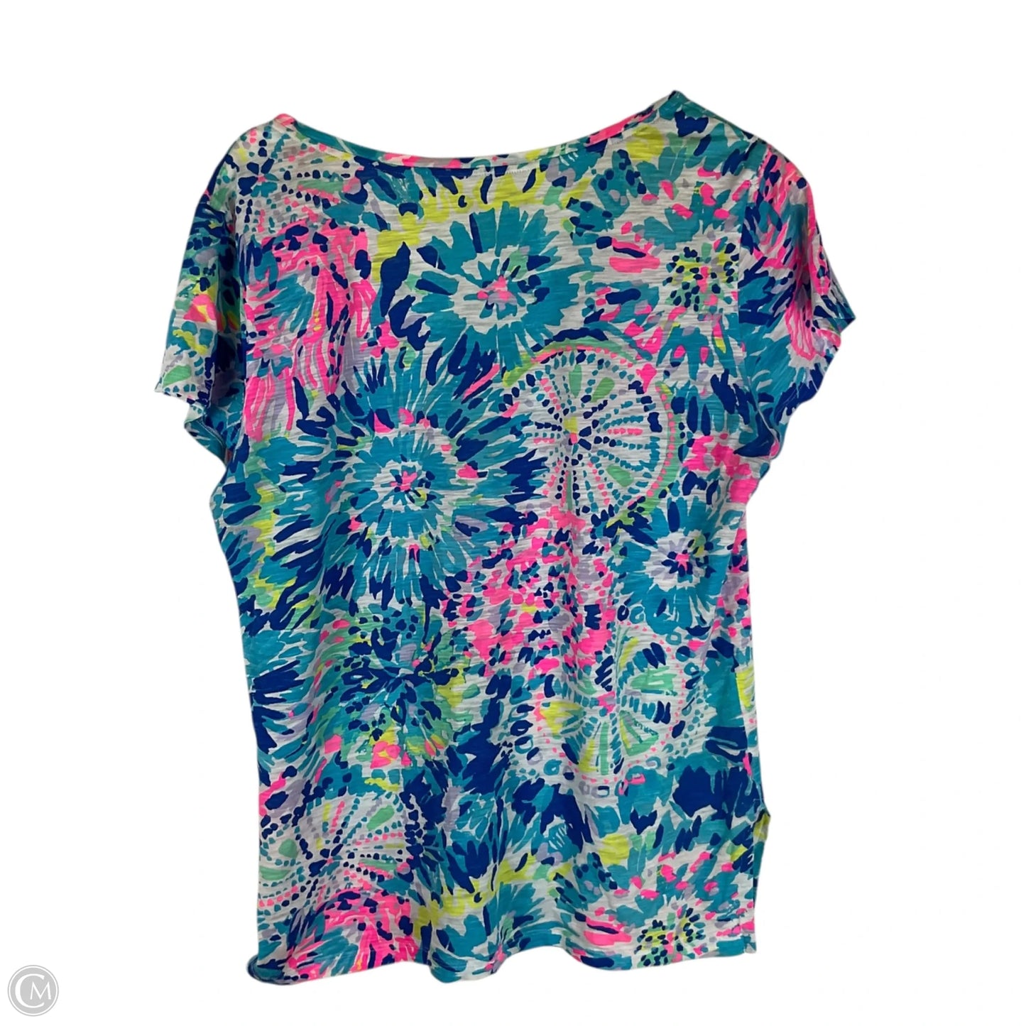 Top Short Sleeve Designer By Lilly Pulitzer In Multi-colored, Size: L