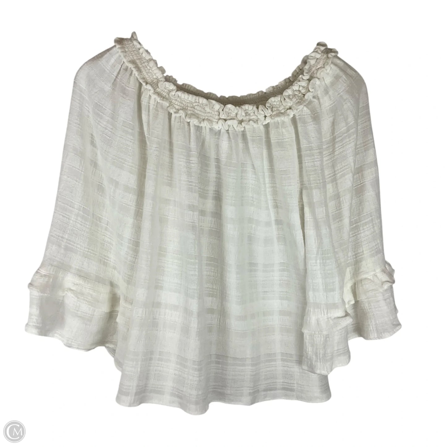 Top Short Sleeve By Max Studio In White, Size: S