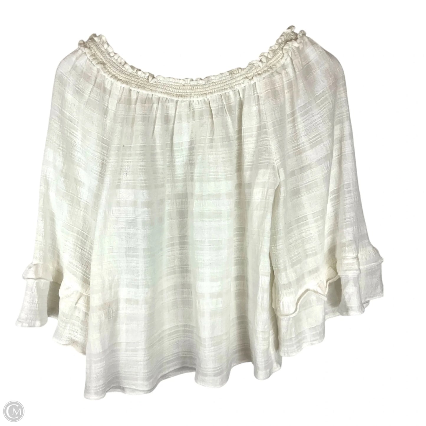 Top Short Sleeve By Max Studio In White, Size: S