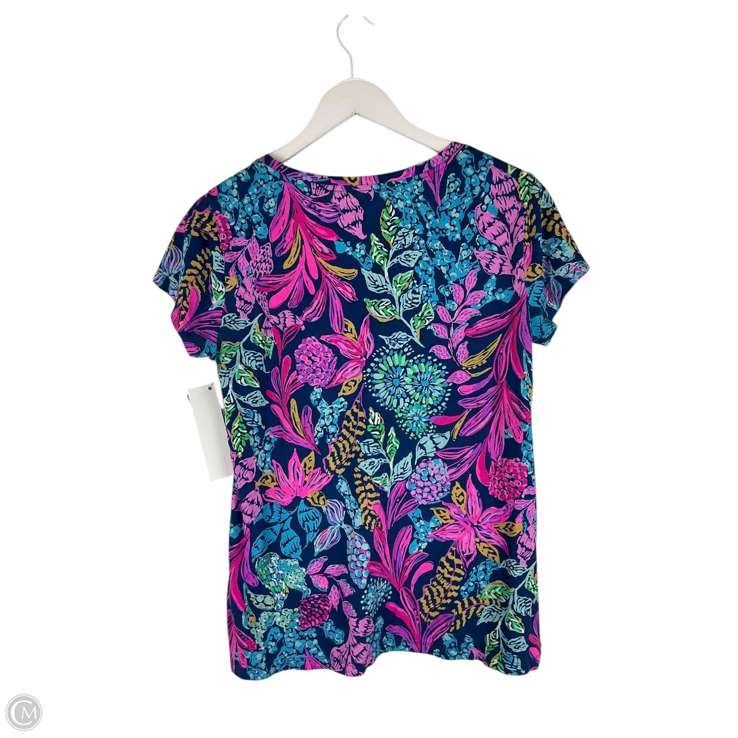Top Short Sleeve Designer By Lilly Pulitzer In Blue, Size: M