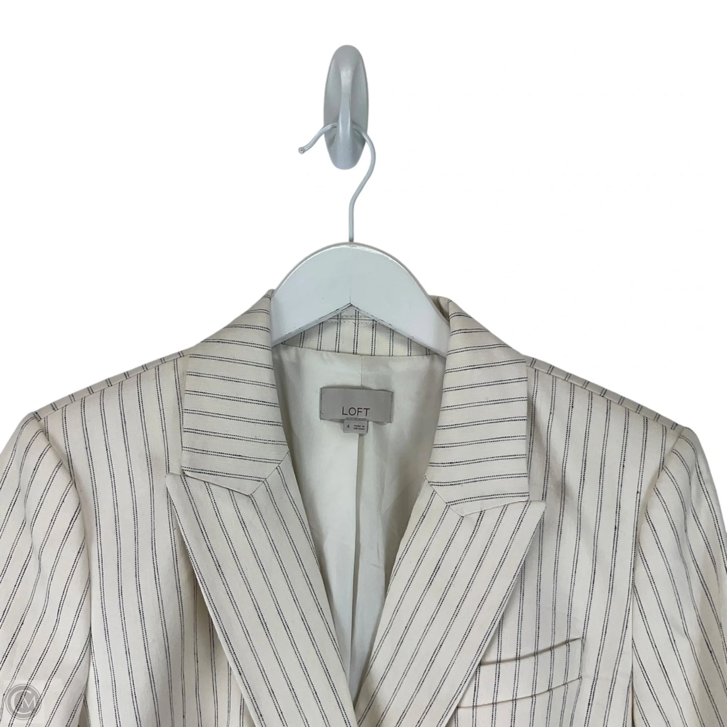 Blazer By Loft In Striped Pattern, Size: 4