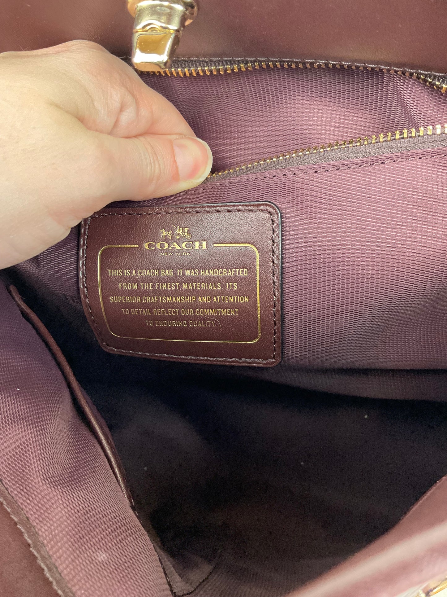 Handbag Designer By Coach, Size: Medium