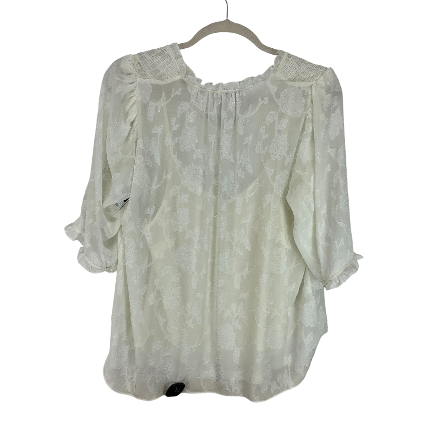 Top Long Sleeve By Rose And Olive In White, Size: 1x